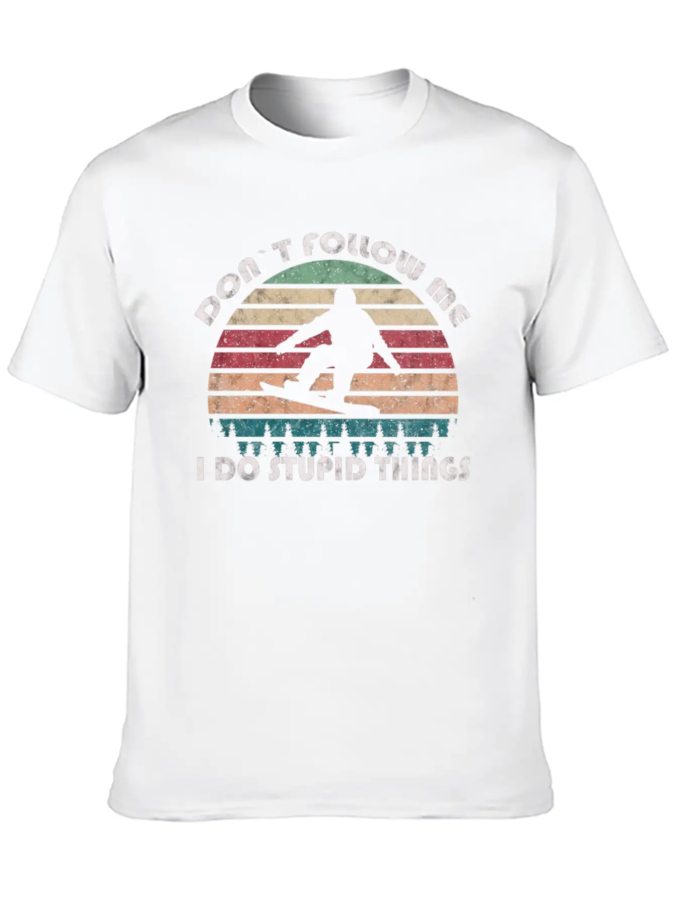 Winter Snowboarding "Dont Follow Me" Retro VIntage Classic Cotton Tee – Unisex Comfort For Any Season