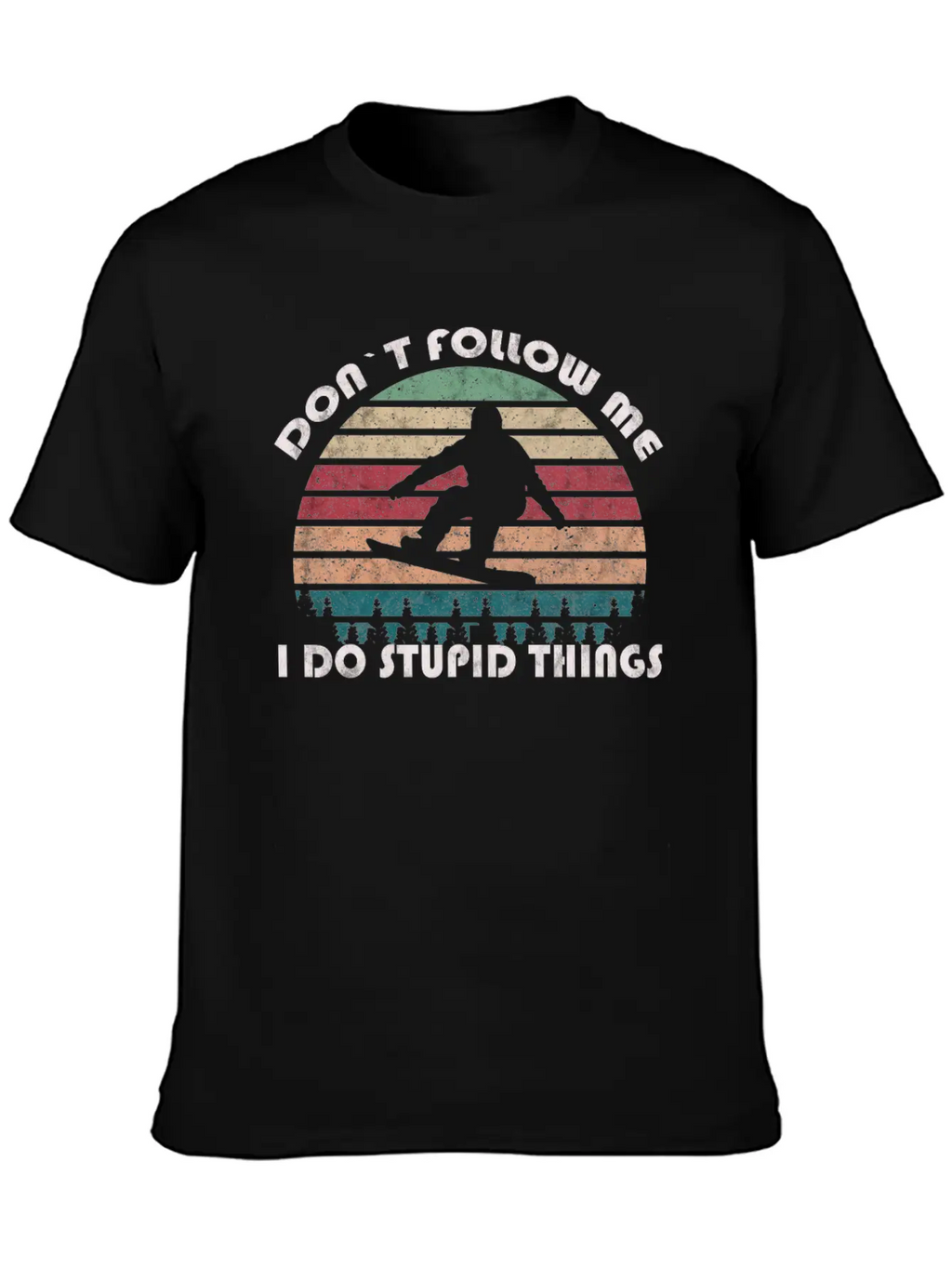 Winter Snowboarding "Dont Follow Me" Retro VIntage Classic Cotton Tee – Unisex Comfort For Any Season