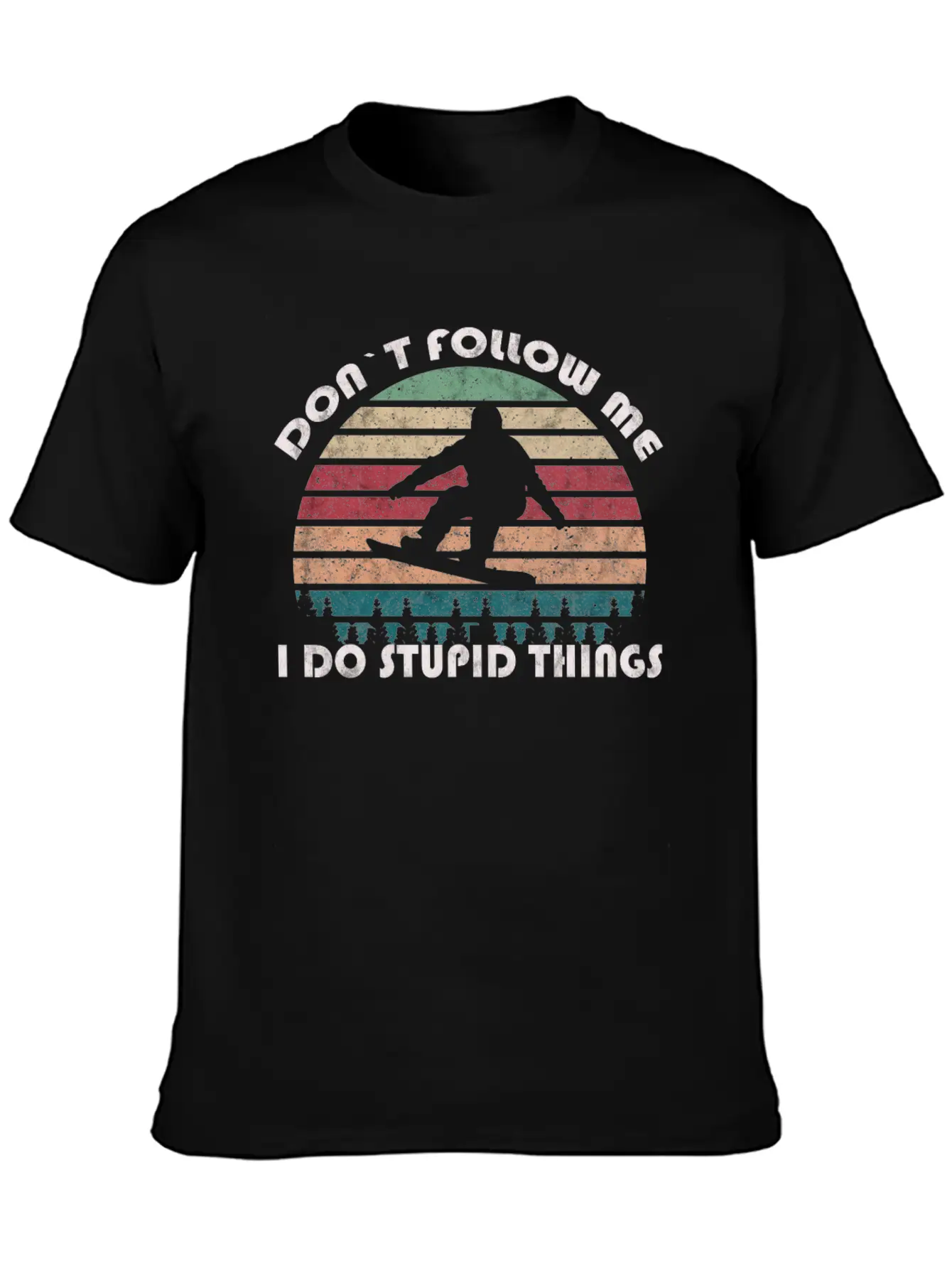 Winter Snowboarding "Dont Follow Me" Retro VIntage Classic Cotton Tee – Unisex Comfort For Any Season