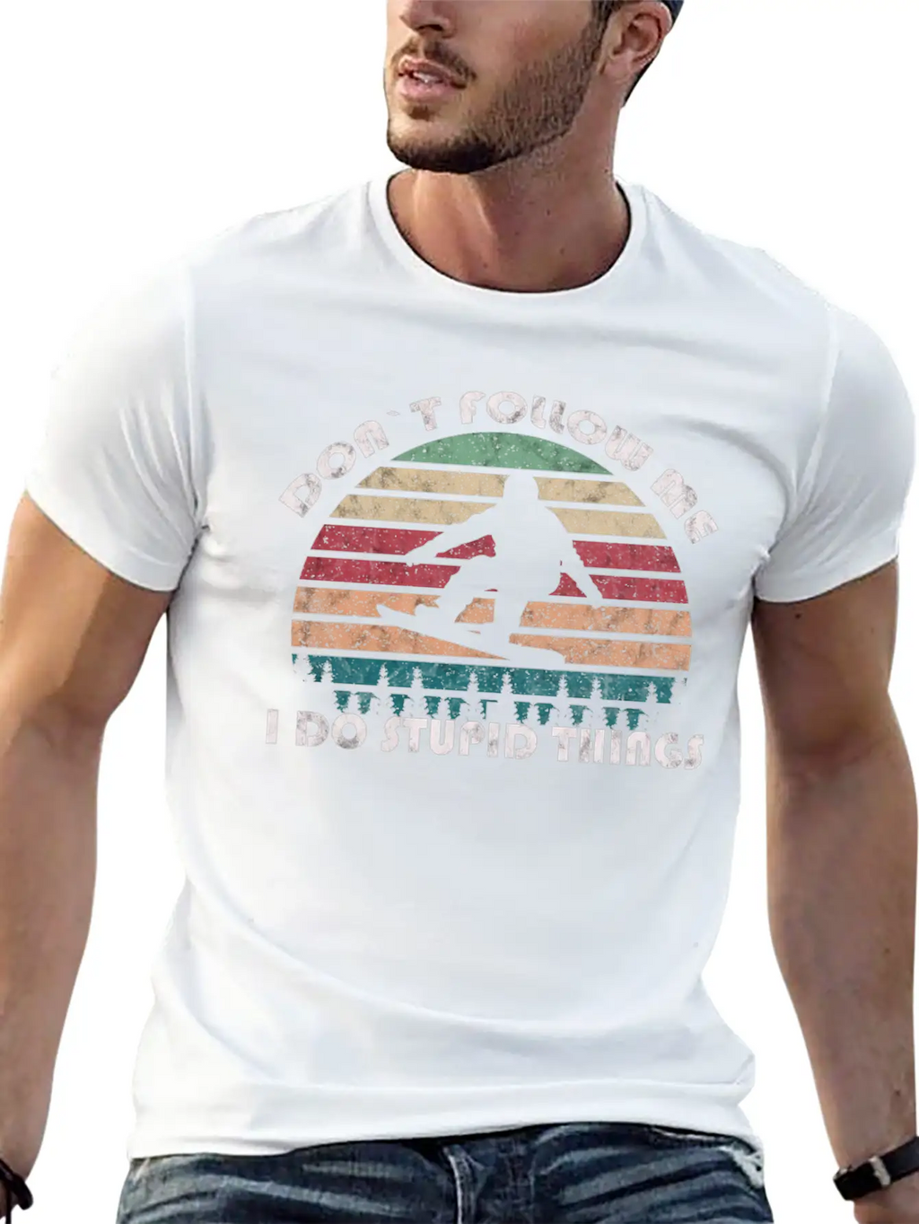 Winter Snowboarding "Dont Follow Me" Retro VIntage Classic Cotton Tee – Unisex Comfort For Any Season