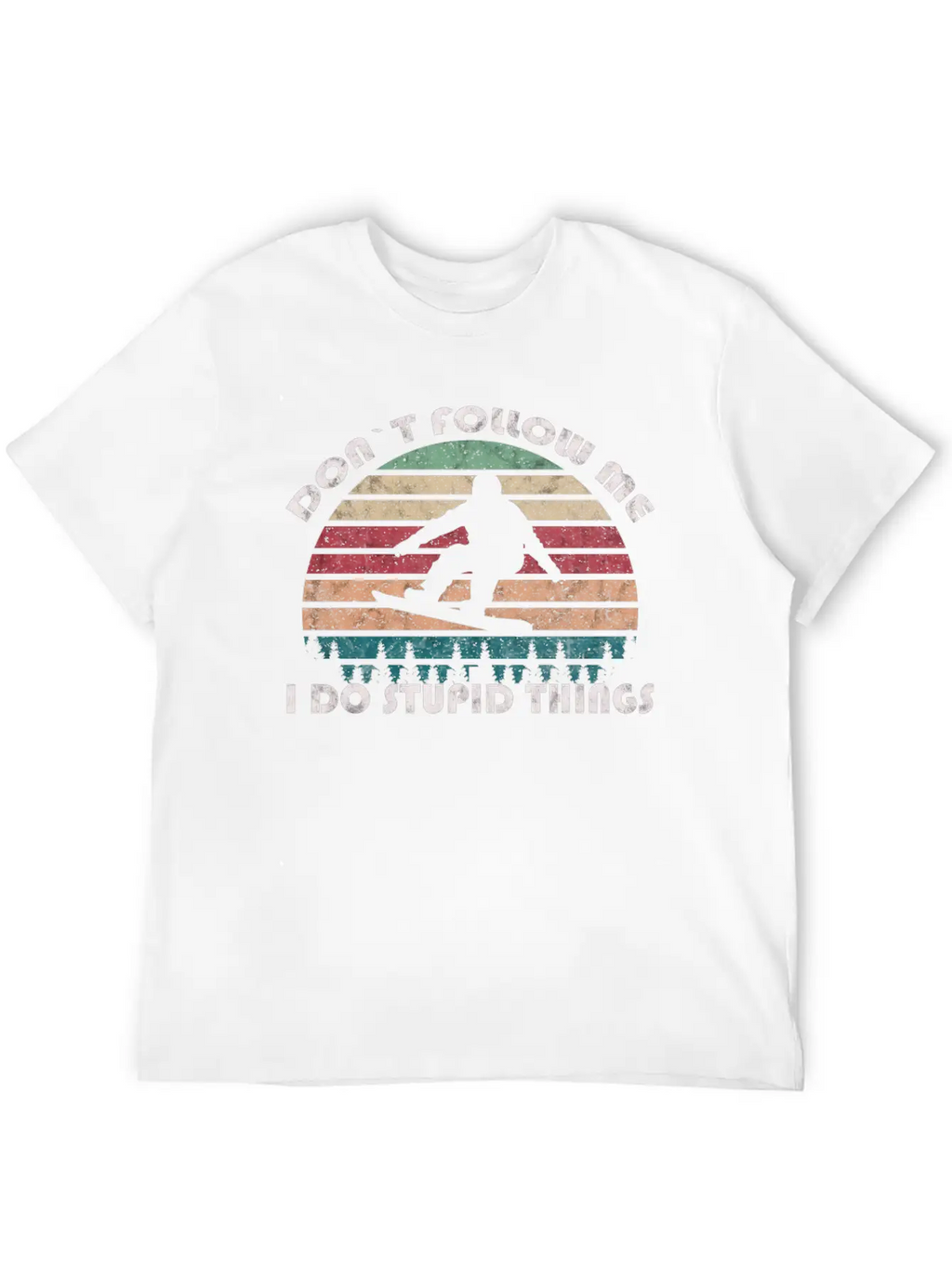 Winter Snowboarding "Dont Follow Me" Retro VIntage Classic Cotton Tee – Unisex Comfort For Any Season