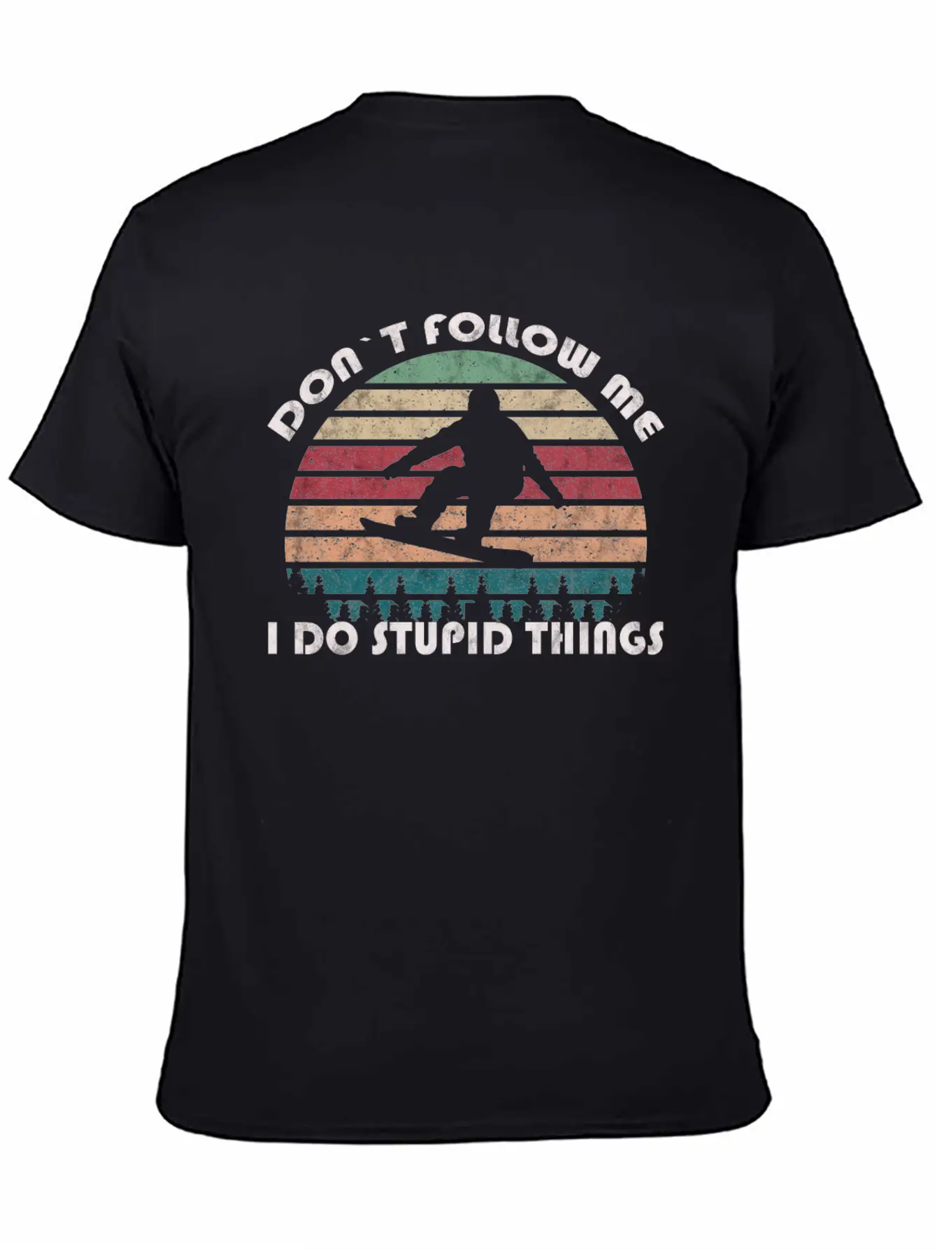 Winter Snowboarding "Dont Follow Me" Retro VIntage Classic Cotton Tee – Unisex Comfort For Any Season