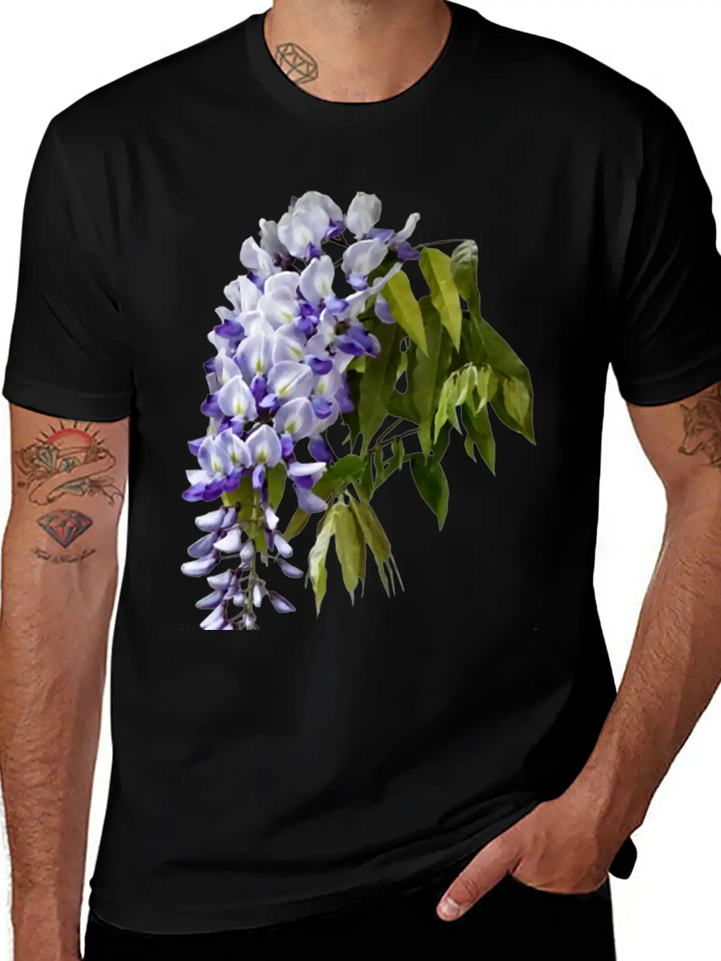 Wisteria And Leaves Unisex Casual T-Shirt – Clean Design For Daily Comfort