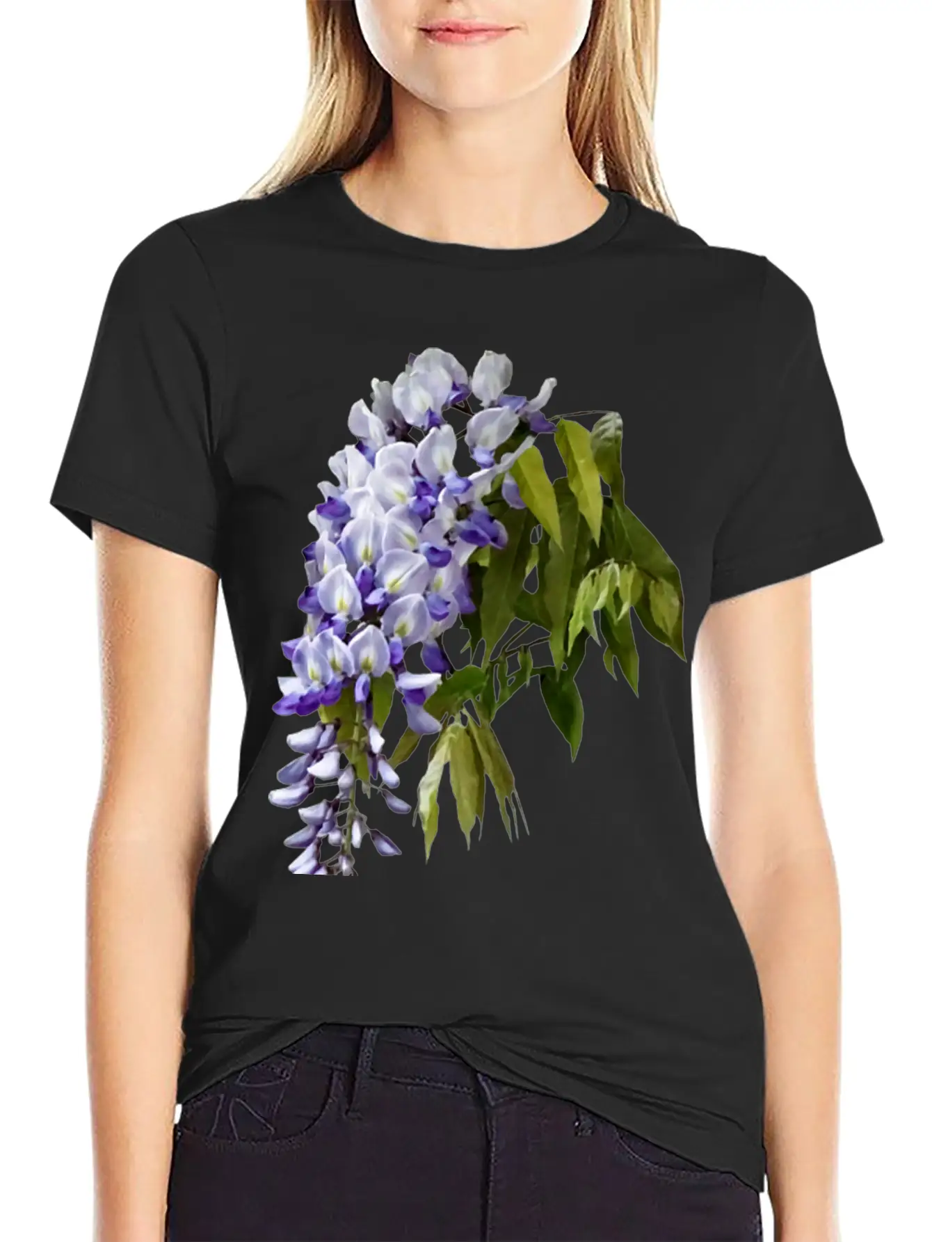 Wisteria And Leaves Unisex Casual T-Shirt – Clean Design For Daily Comfort