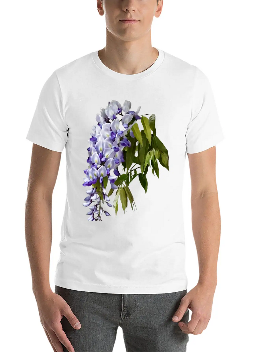 Wisteria And Leaves Unisex Casual T-Shirt – Clean Design For Daily Comfort