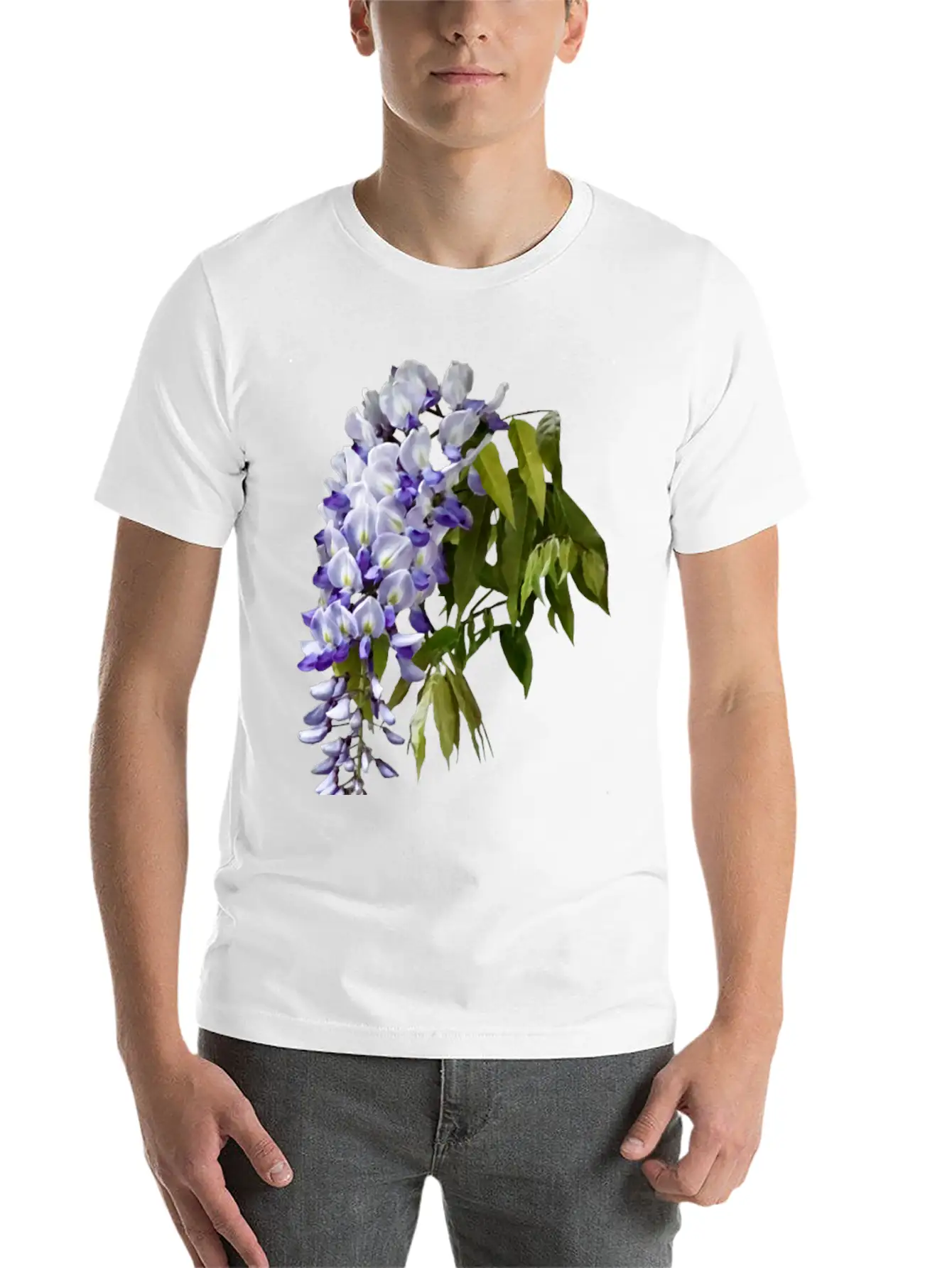 Wisteria And Leaves Unisex Casual T-Shirt – Clean Design For Daily Comfort