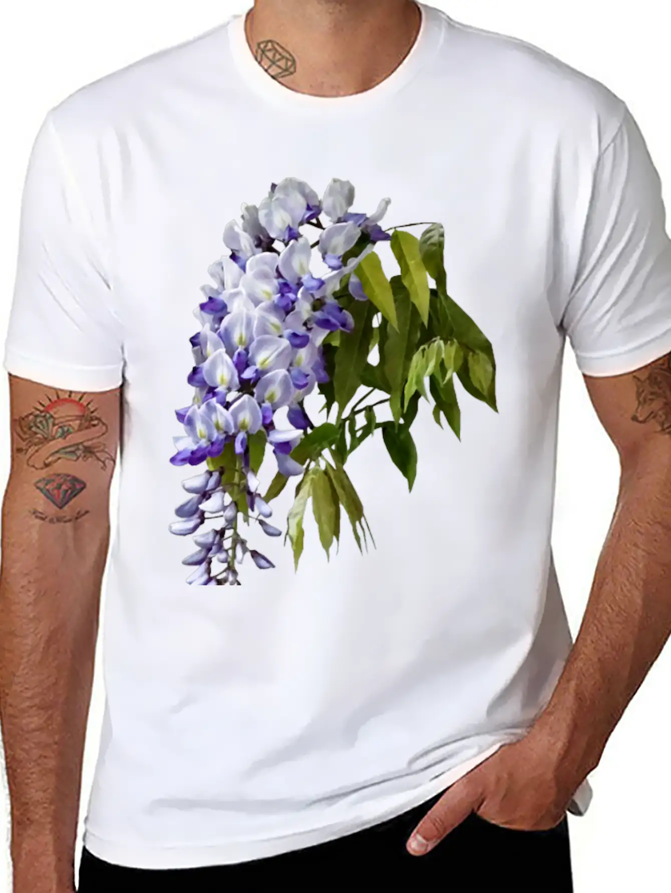 Wisteria And Leaves Unisex Casual T-Shirt – Clean Design For Daily Comfort