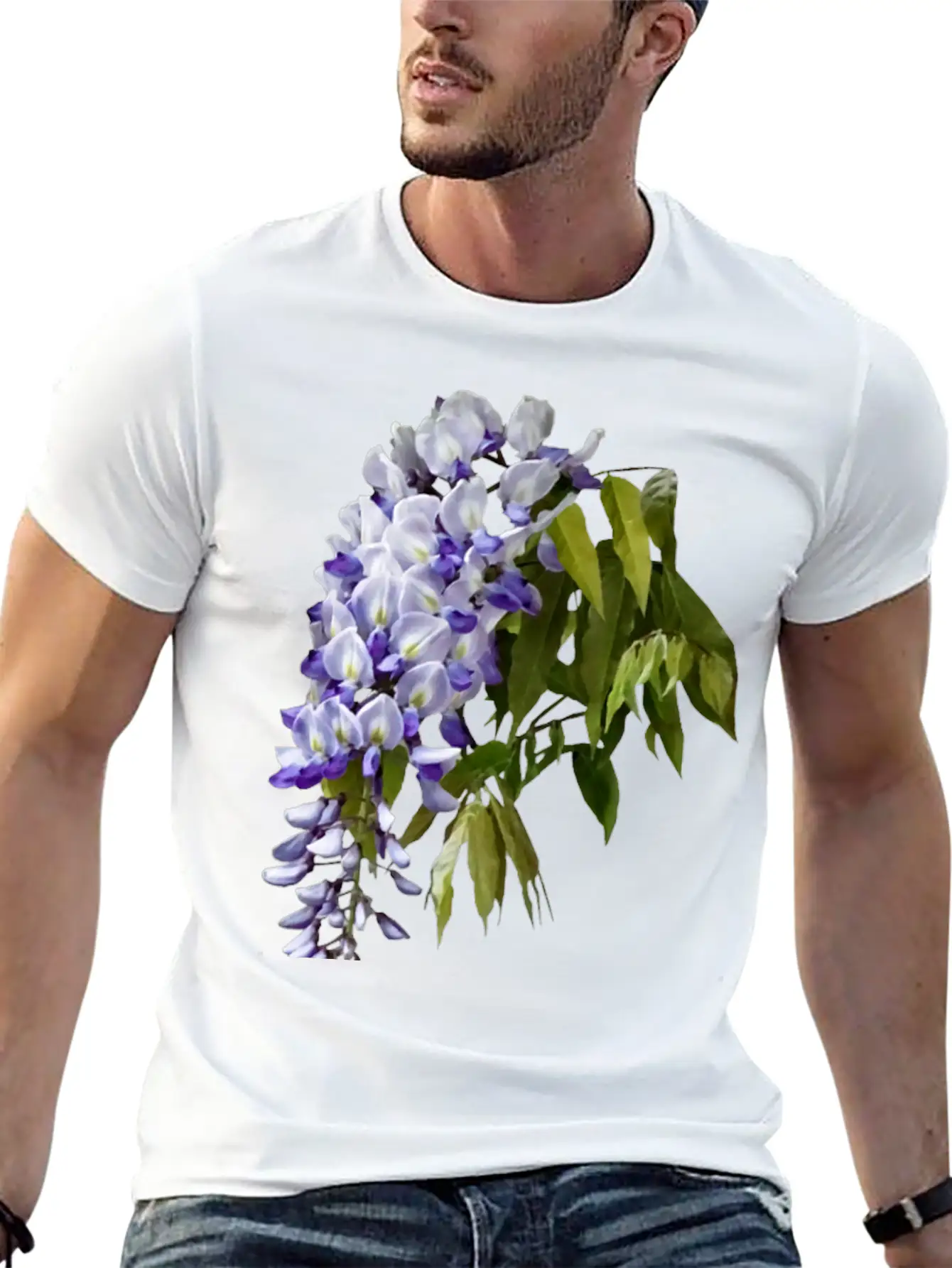Wisteria And Leaves Unisex Casual T-Shirt – Clean Design For Daily Comfort