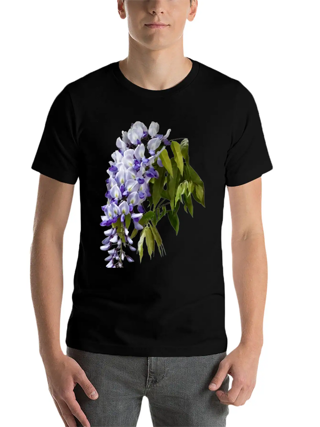Wisteria And Leaves Unisex Casual T-Shirt – Clean Design For Daily Comfort