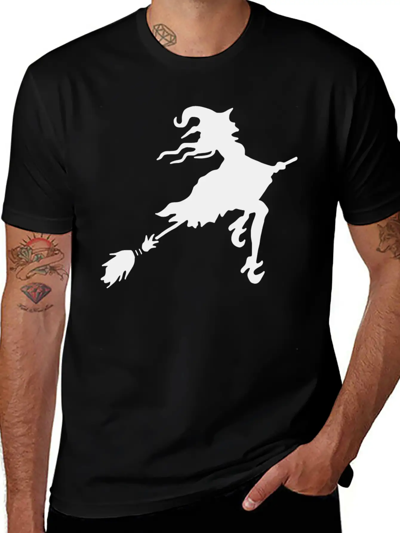 Witch Broom Classic Cotton Tee – Unisex Comfort For Any Season