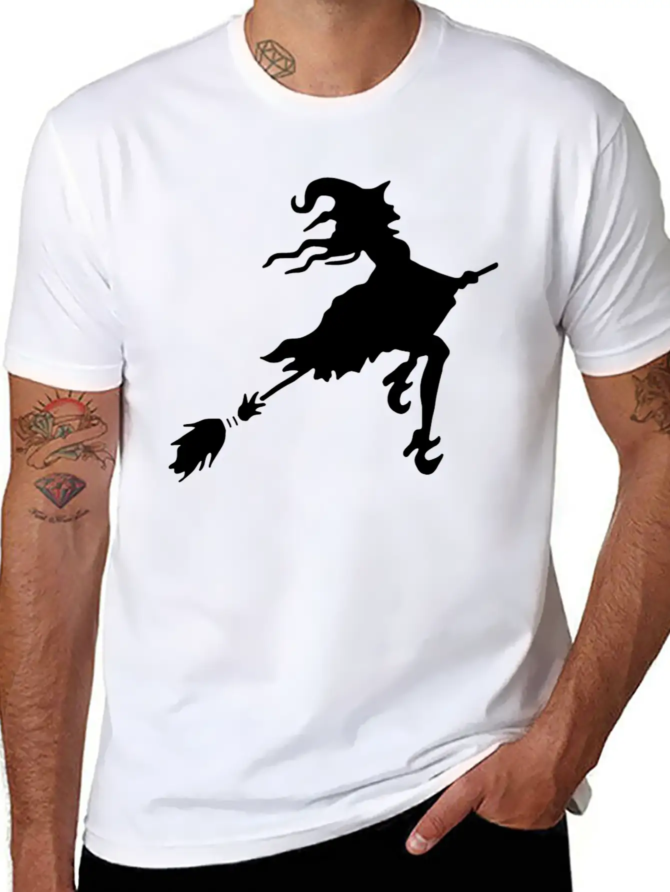 Witch Broom Classic Cotton Tee – Unisex Comfort For Any Season