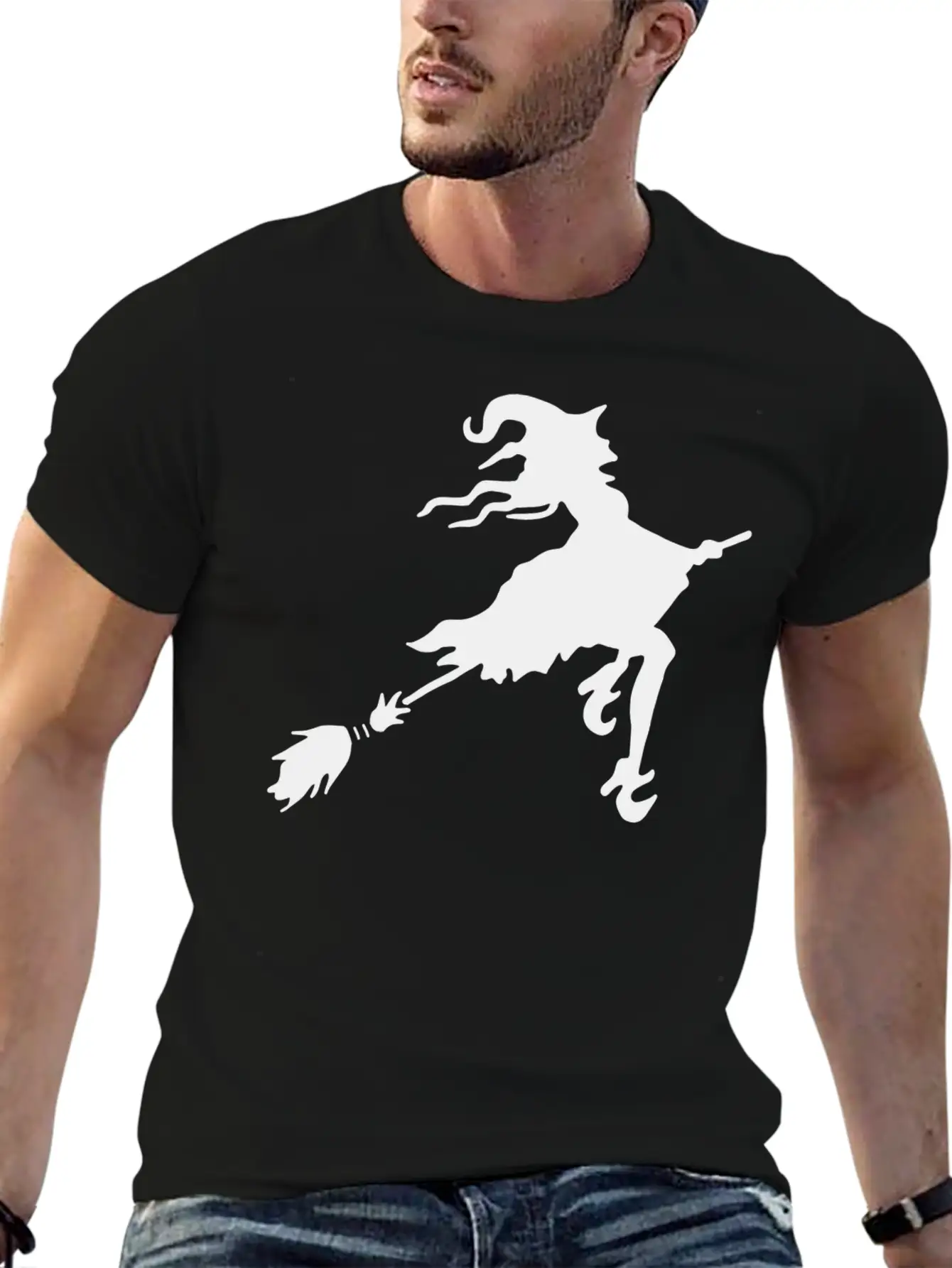 Witch Broom Classic Cotton Tee – Unisex Comfort For Any Season