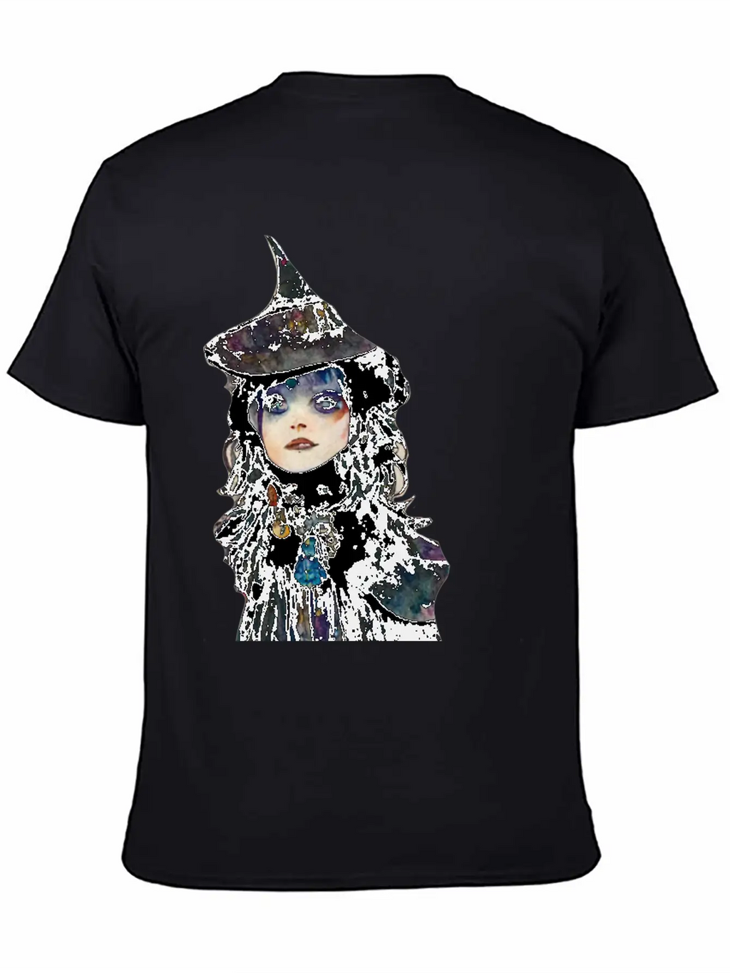 Witch Watercolor Essential Cotton Tee For Daily Outfits – Unisex Style