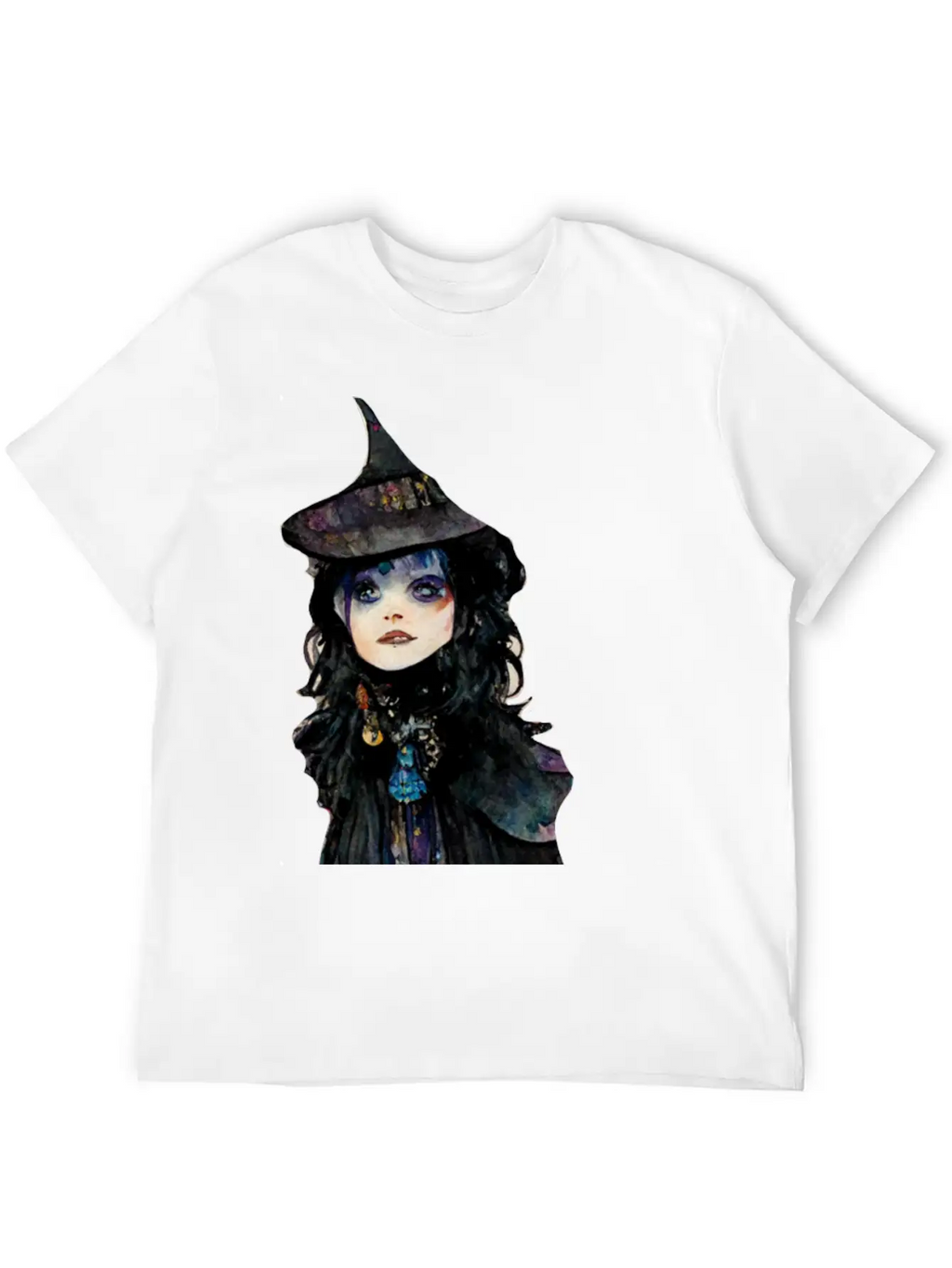 Witch Watercolor Essential Cotton Tee For Daily Outfits – Unisex Style