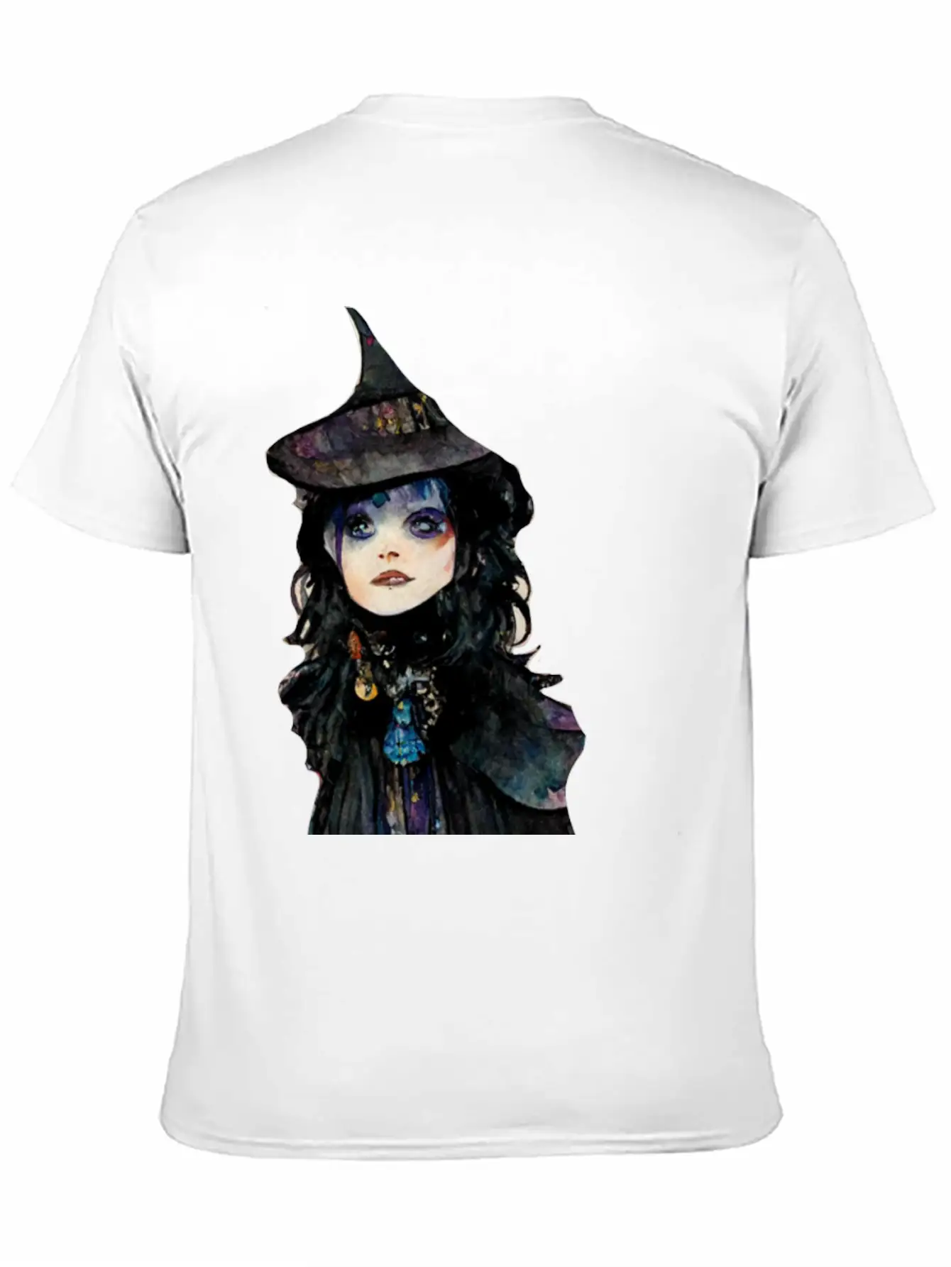 Witch Watercolor Essential Cotton Tee For Daily Outfits – Unisex Style