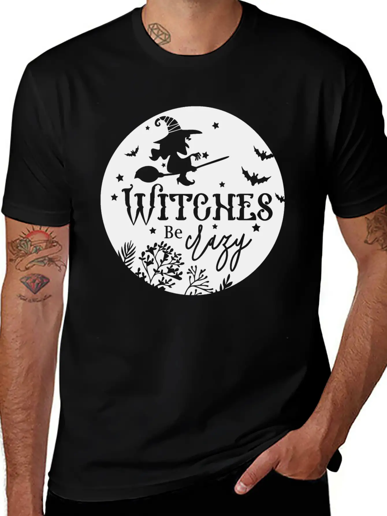 Witches Be Crazy Breathable Soft Cotton T-Shirt – Timeless Casual Look