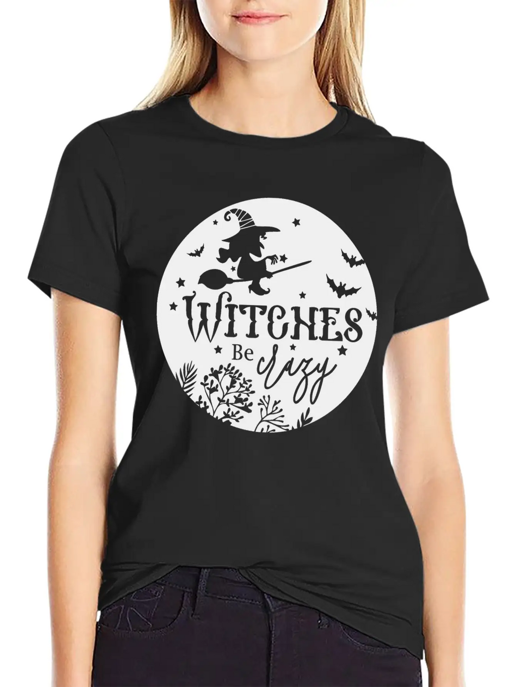 Witches Be Crazy Breathable Soft Cotton T-Shirt – Timeless Casual Look
