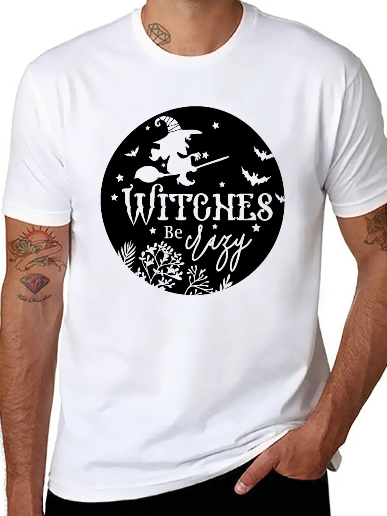 Witches Be Crazy Breathable Soft Cotton T-Shirt – Timeless Casual Look