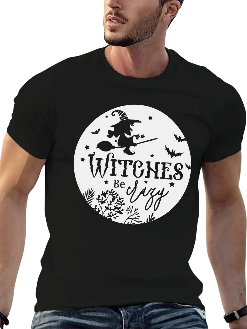 Witches Be Crazy Breathable Soft Cotton T-Shirt – Timeless Casual Look