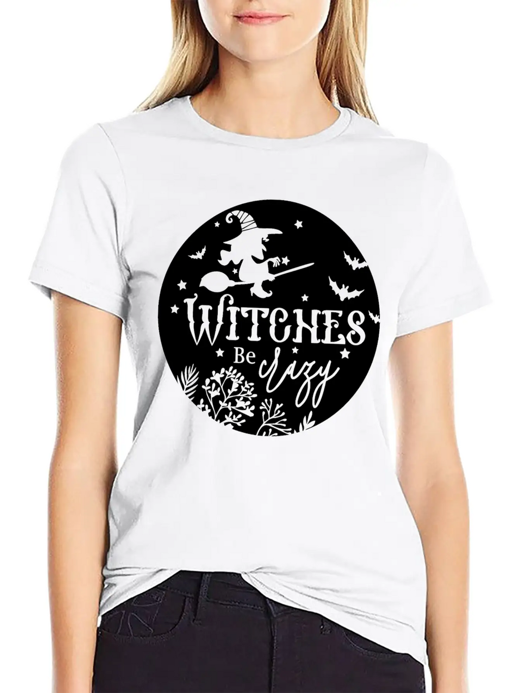 Witches Be Crazy Breathable Soft Cotton T-Shirt – Timeless Casual Look