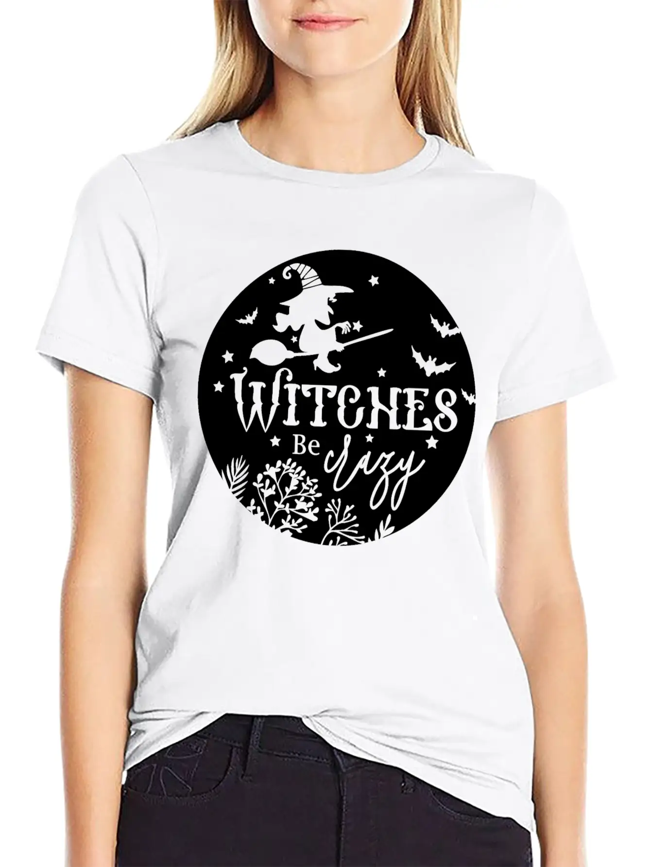 Witches Be Crazy Breathable Soft Cotton T-Shirt – Timeless Casual Look