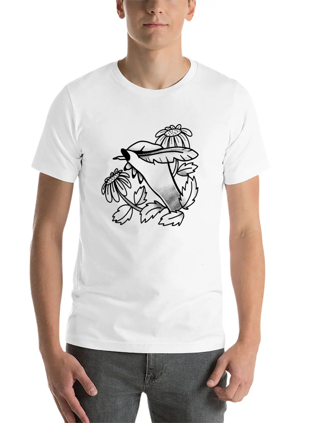 Witchy Boho Tattoo Hand Writing With Dandelions Stylish Everyday T-Shirt – Unisex Basic Cotton Tee