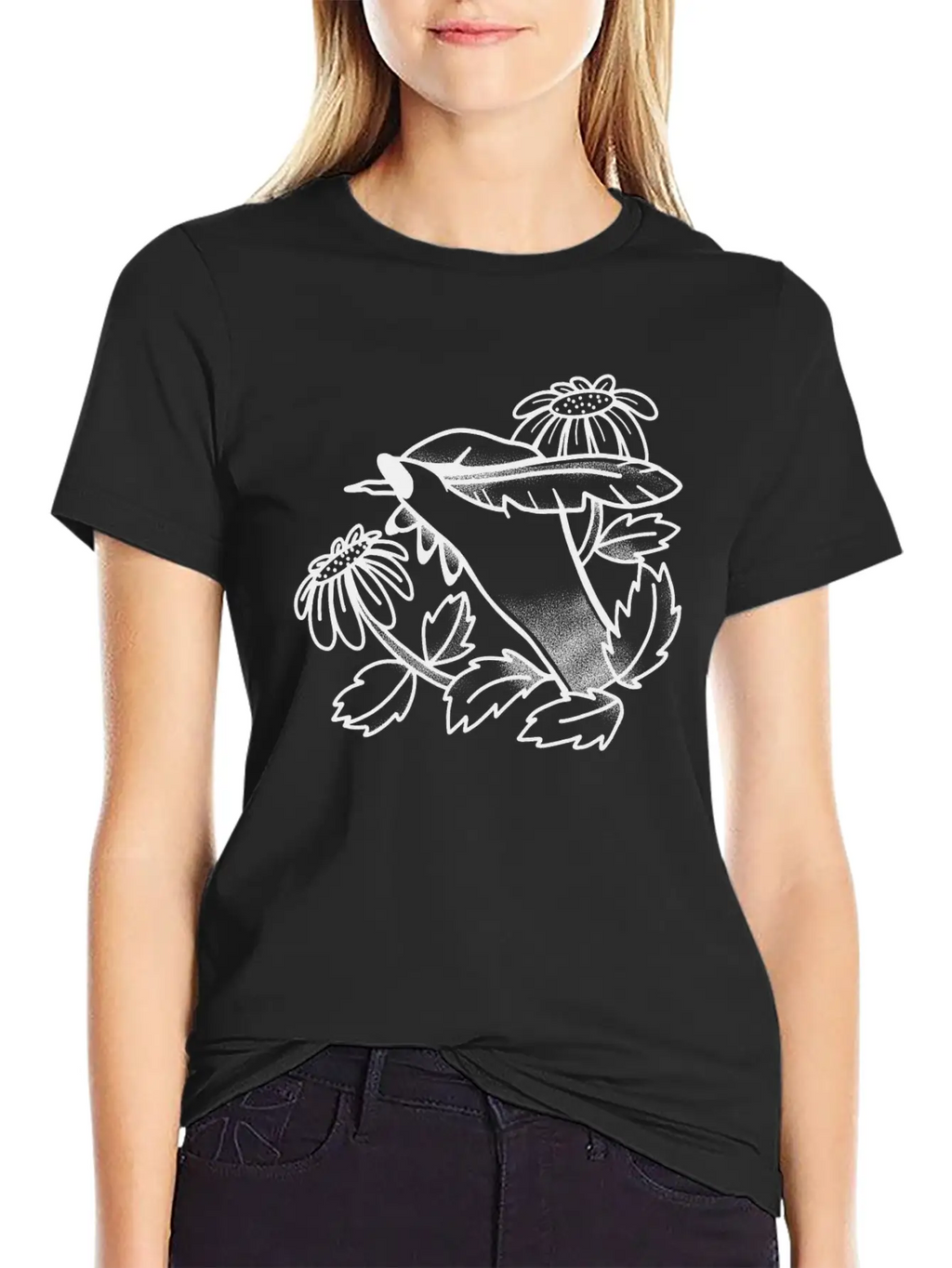 Witchy Boho Tattoo Hand Writing With Dandelions Stylish Everyday T-Shirt – Unisex Basic Cotton Tee