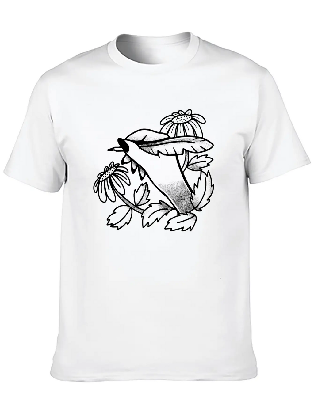 Witchy Boho Tattoo Hand Writing With Dandelions Stylish Everyday T-Shirt – Unisex Basic Cotton Tee