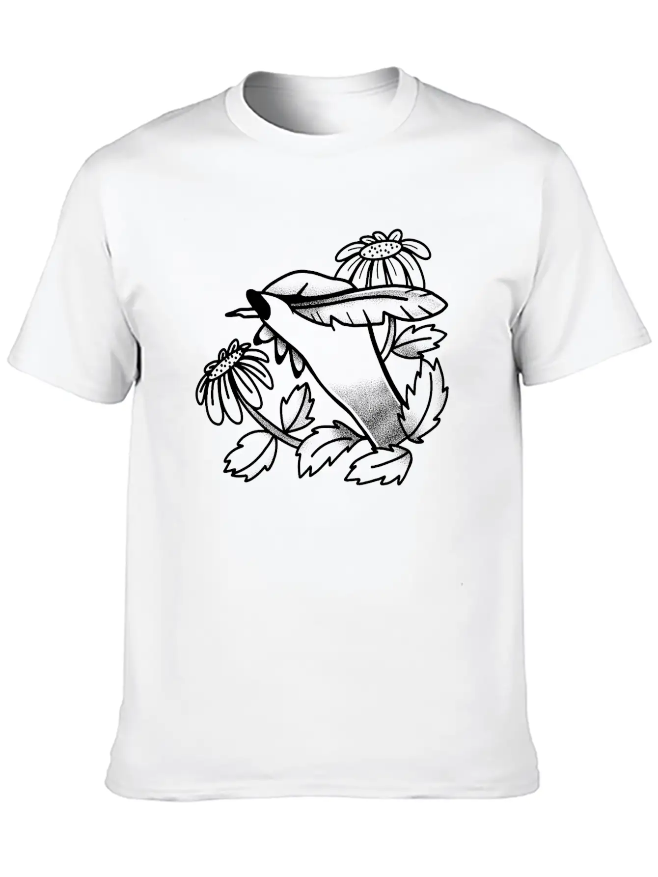 Witchy Boho Tattoo Hand Writing With Dandelions Stylish Everyday T-Shirt – Unisex Basic Cotton Tee