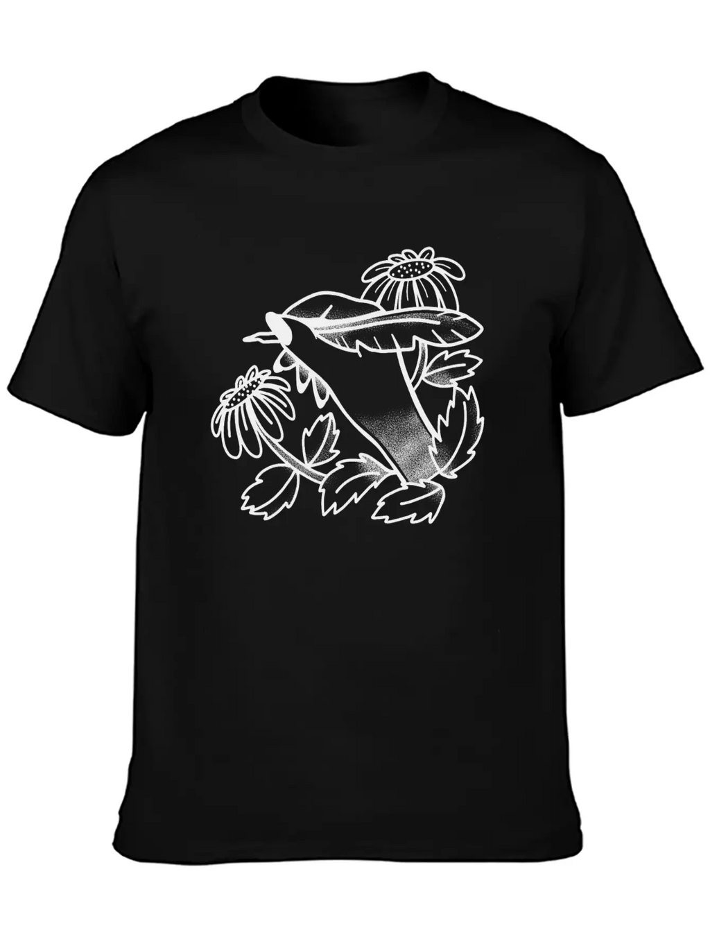 Witchy Boho Tattoo Hand Writing With Dandelions Stylish Everyday T-Shirt – Unisex Basic Cotton Tee