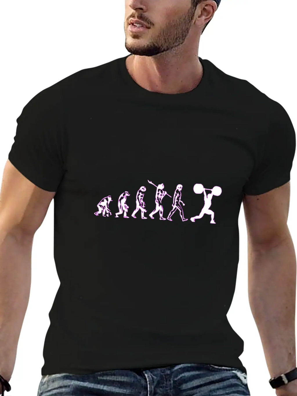 With Dumbbell Training For Evolution Stylish Everyday T-Shirt – Unisex Basic Cotton Tee