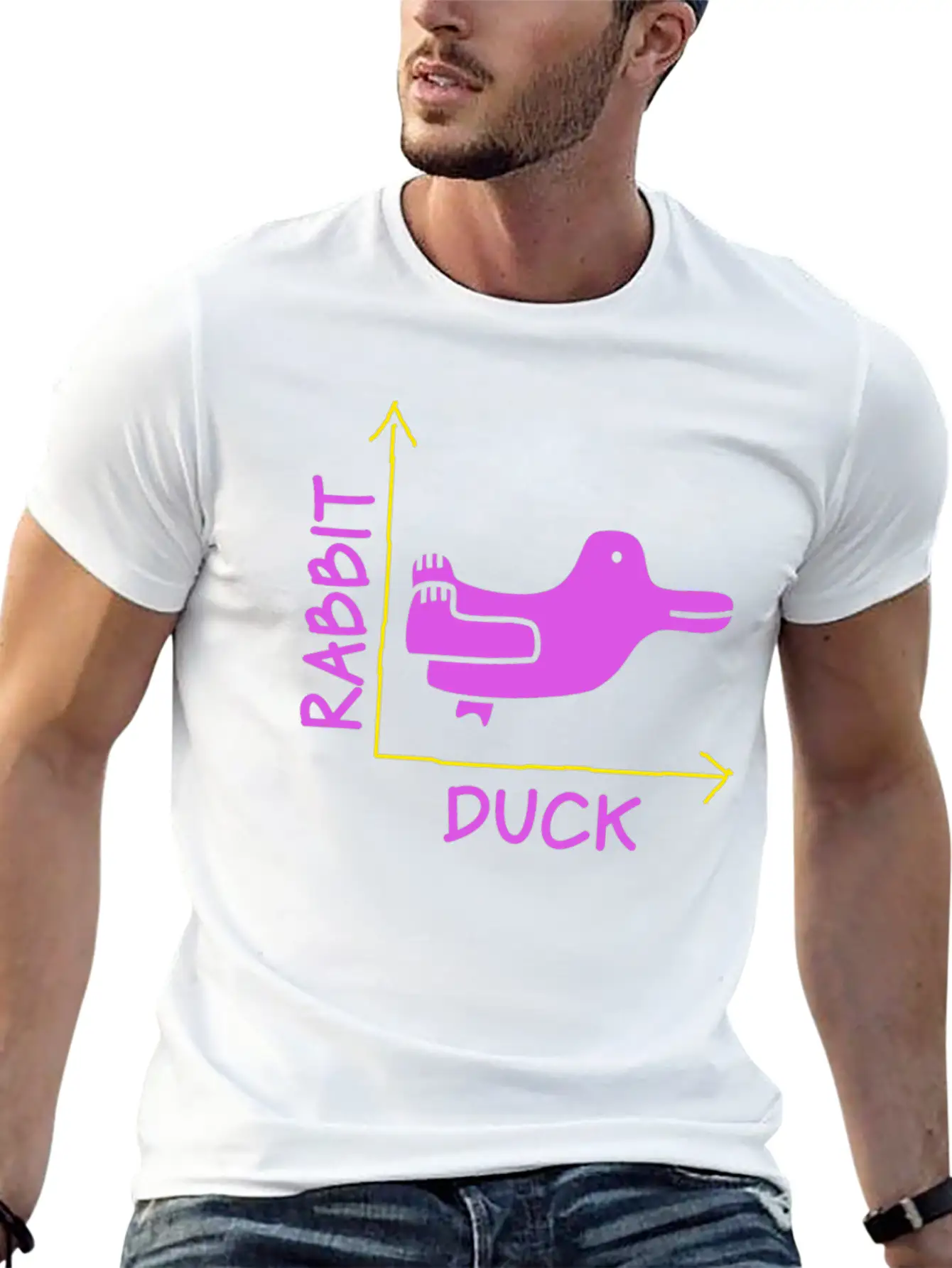 Wittgensteins Rabbit Duck Illusion Basic Graphic T-Shirt – Daily Comfort In Soft Cotton