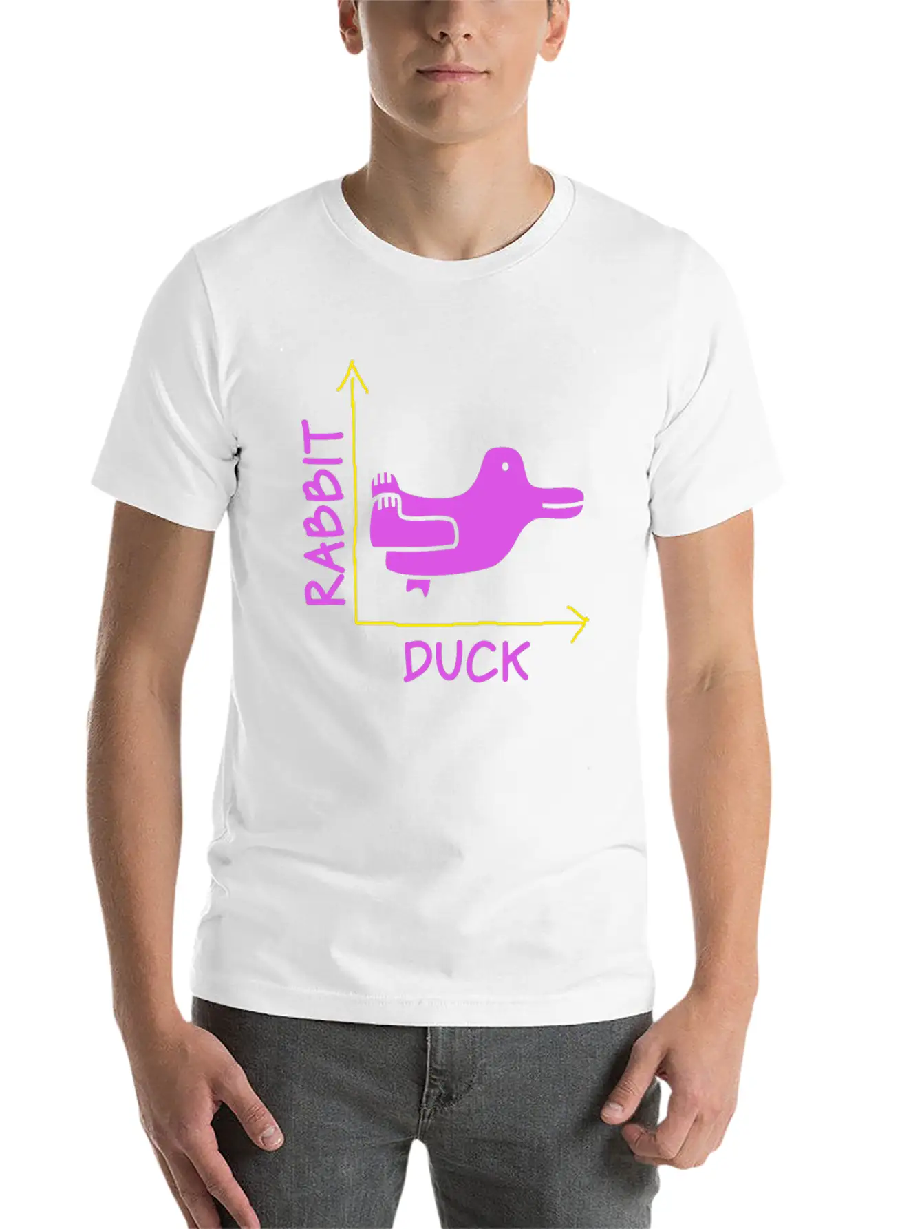 Wittgensteins Rabbit Duck Illusion Basic Graphic T-Shirt – Daily Comfort In Soft Cotton