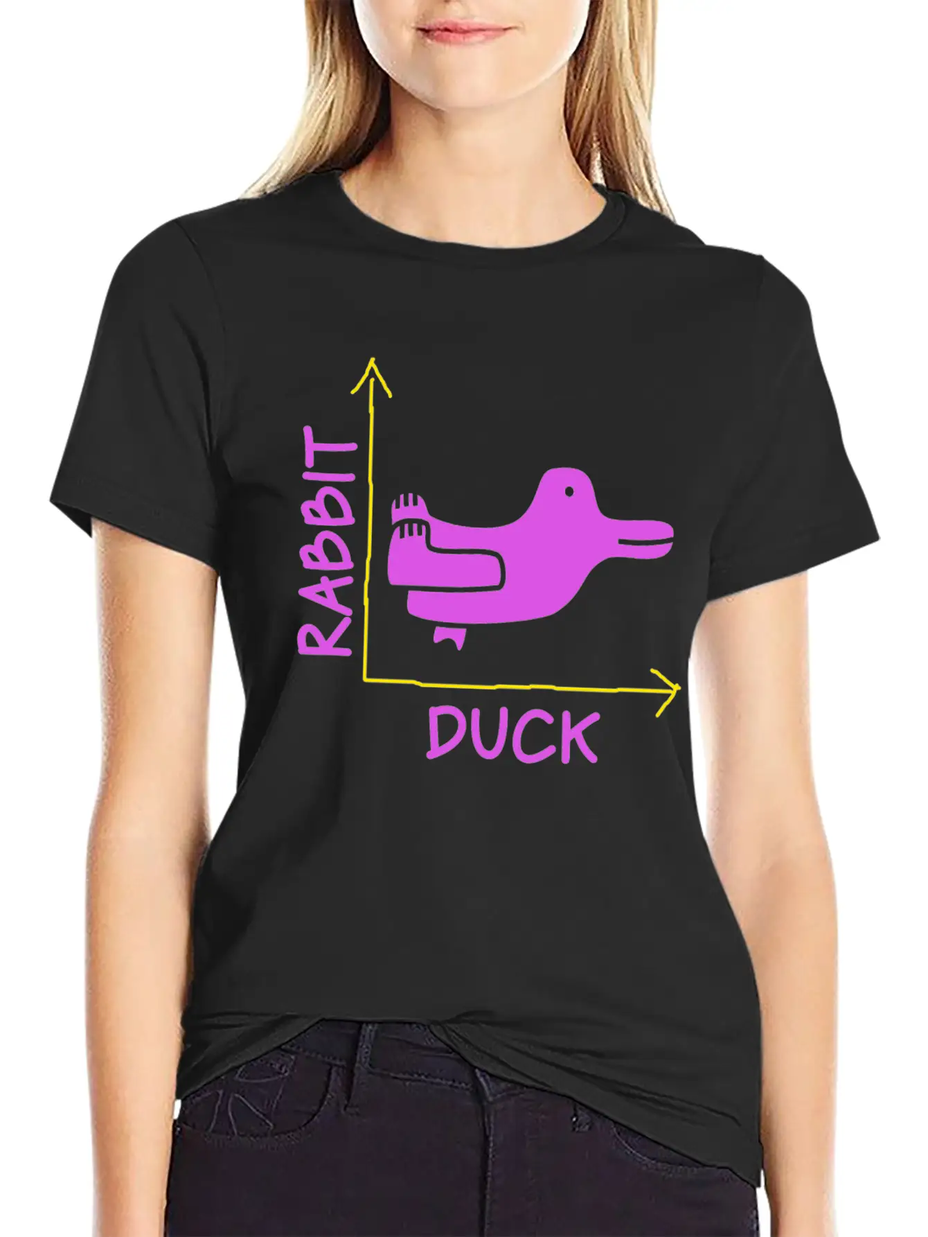 Wittgensteins Rabbit Duck Illusion Basic Graphic T-Shirt – Daily Comfort In Soft Cotton