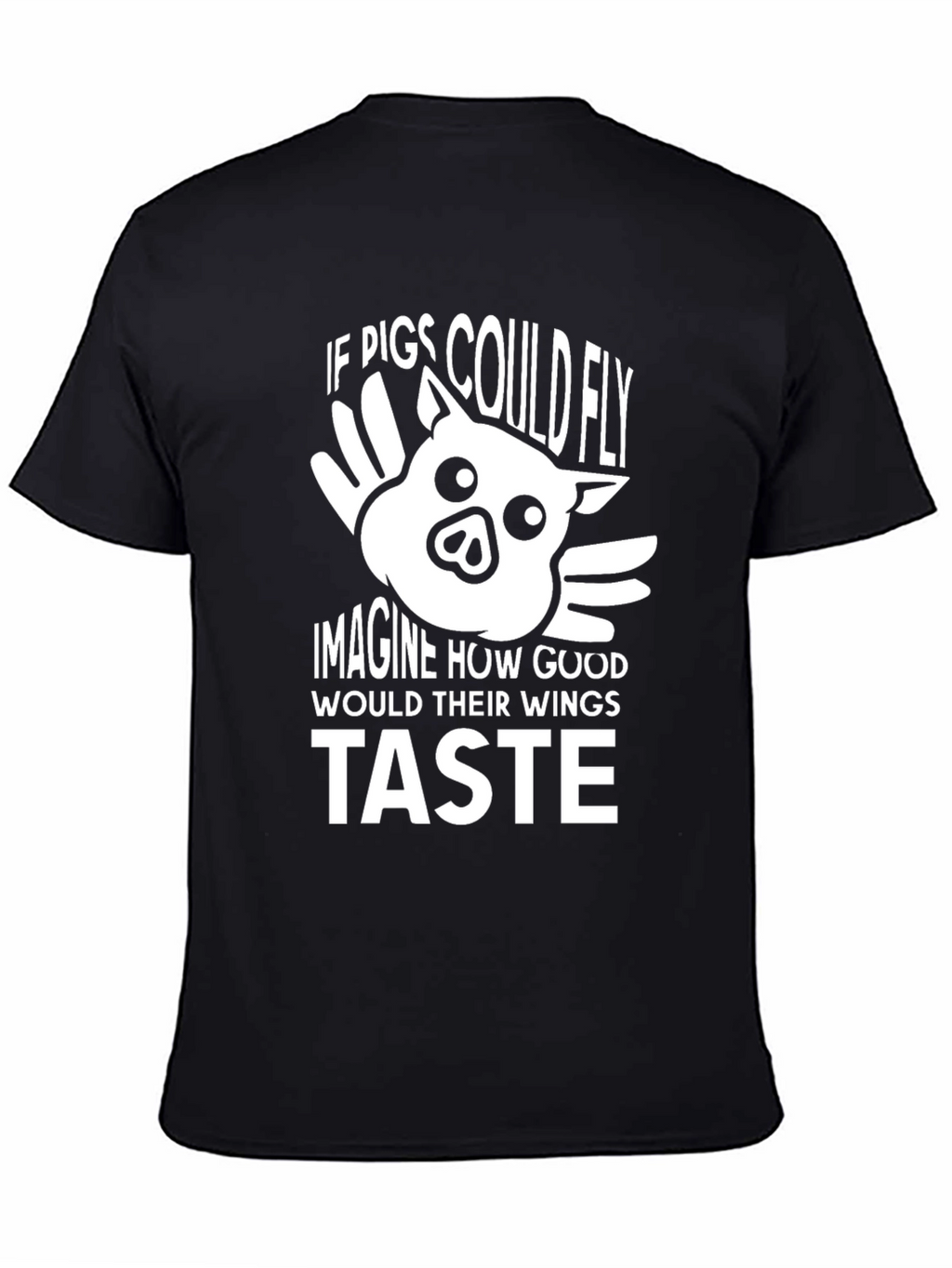 Funny Pig Wings Graphic T-Shirt - Unisex Black Tee