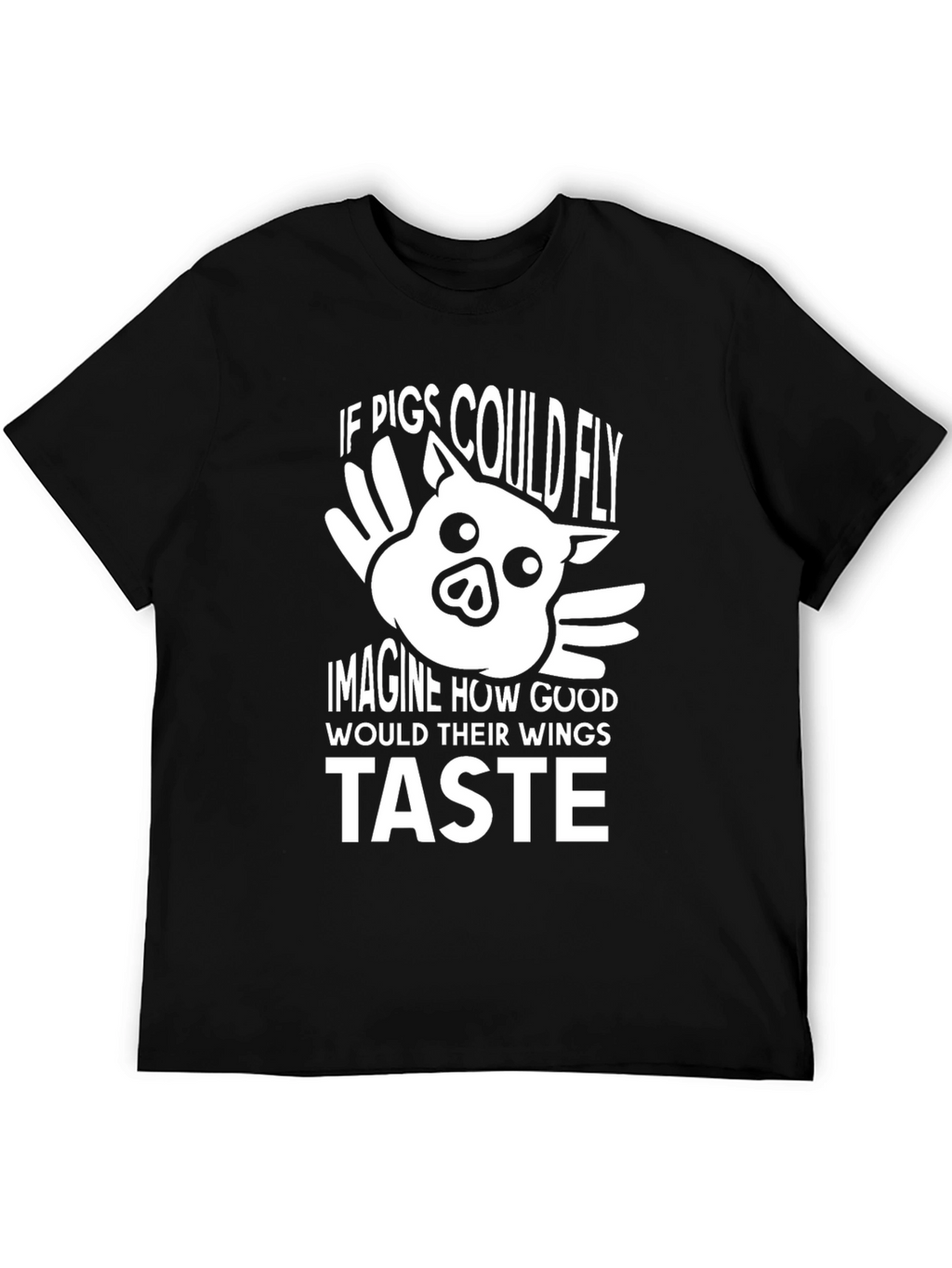 Funny Pig Wings Graphic T-Shirt - Unisex Black Tee