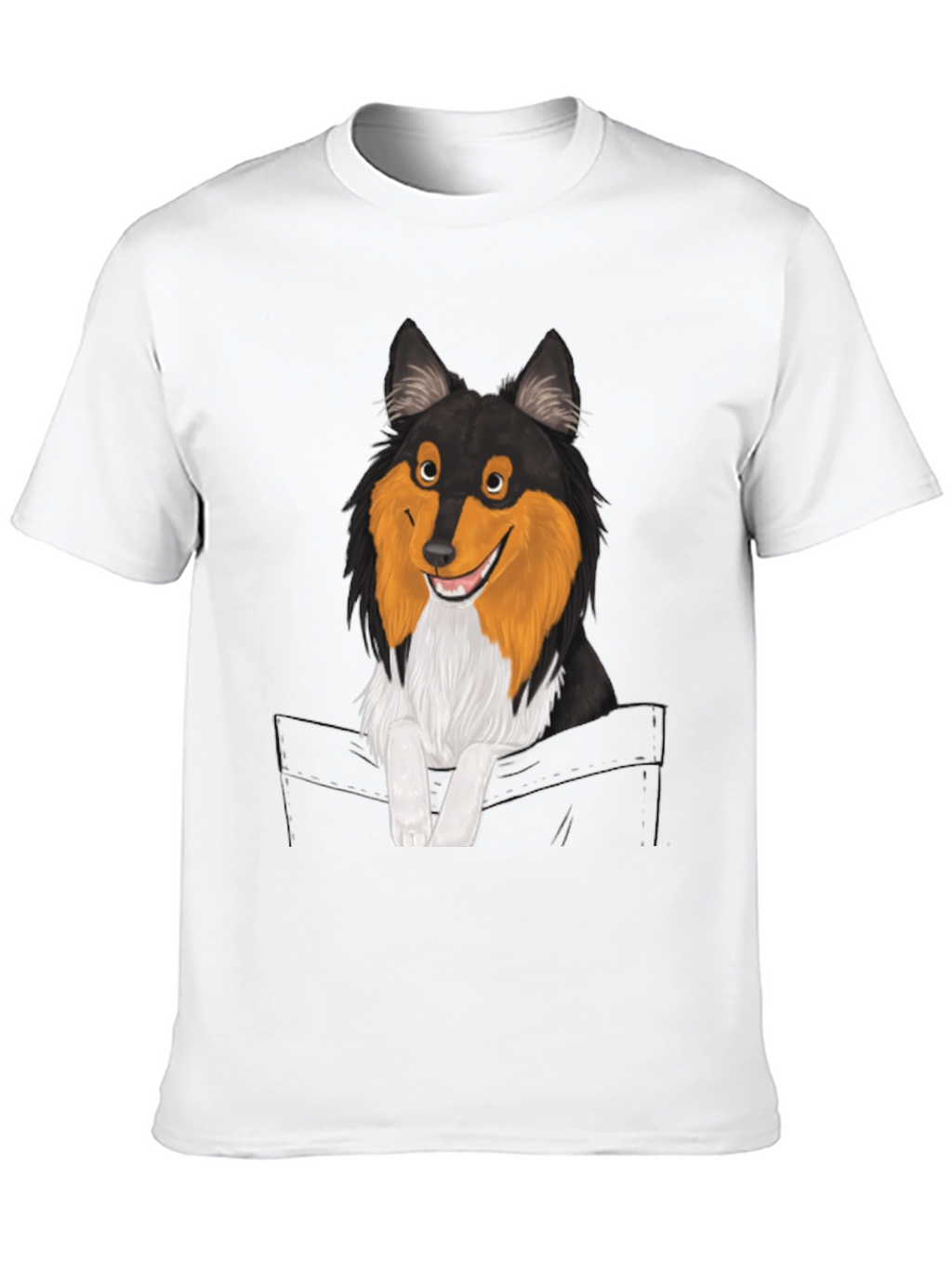 Dog-in-Pocket Graphic T-Shirt - Mens Black Tee