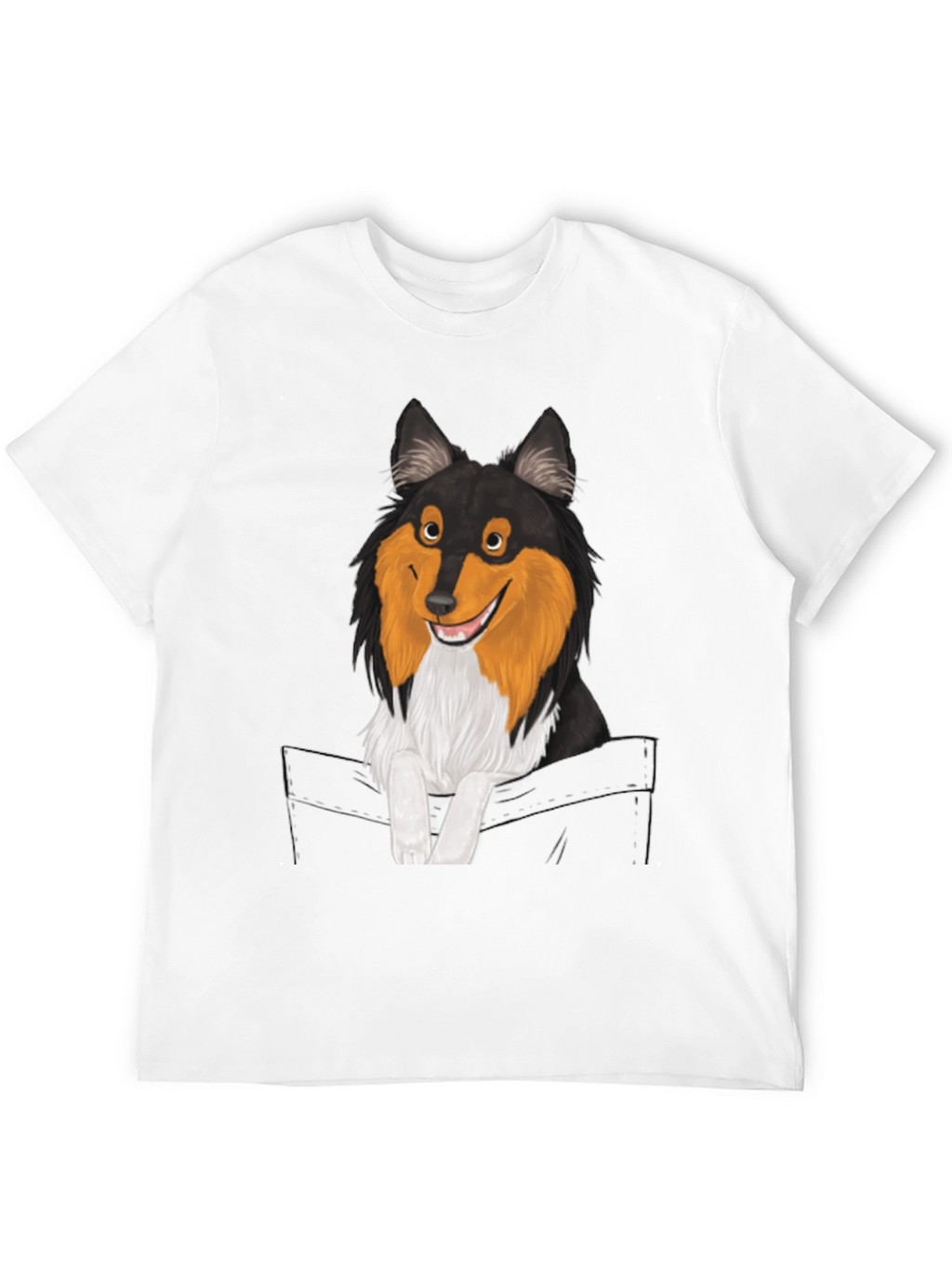 Dog-in-Pocket Graphic T-Shirt - Mens Black Tee