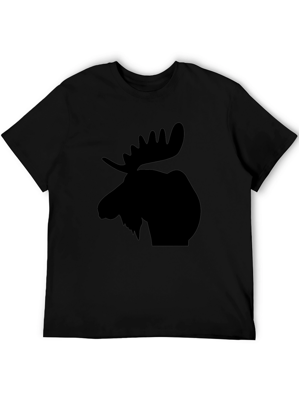 Moose Silhouette Graphic Tee - Black Casual T-Shirt