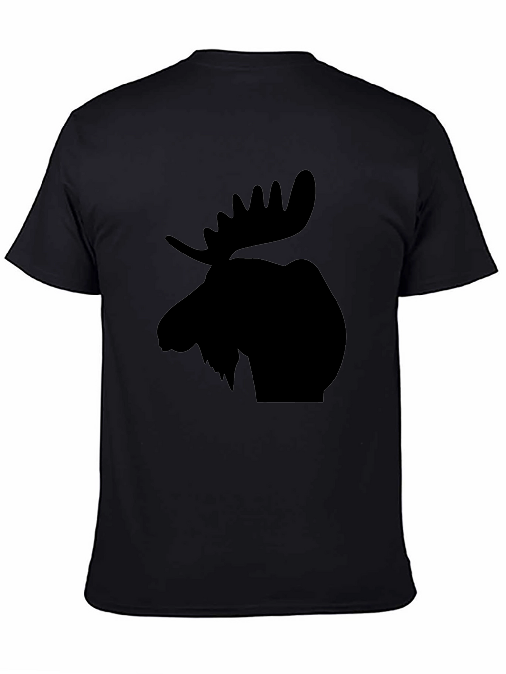 Moose Silhouette Graphic Tee - Black Casual T-Shirt