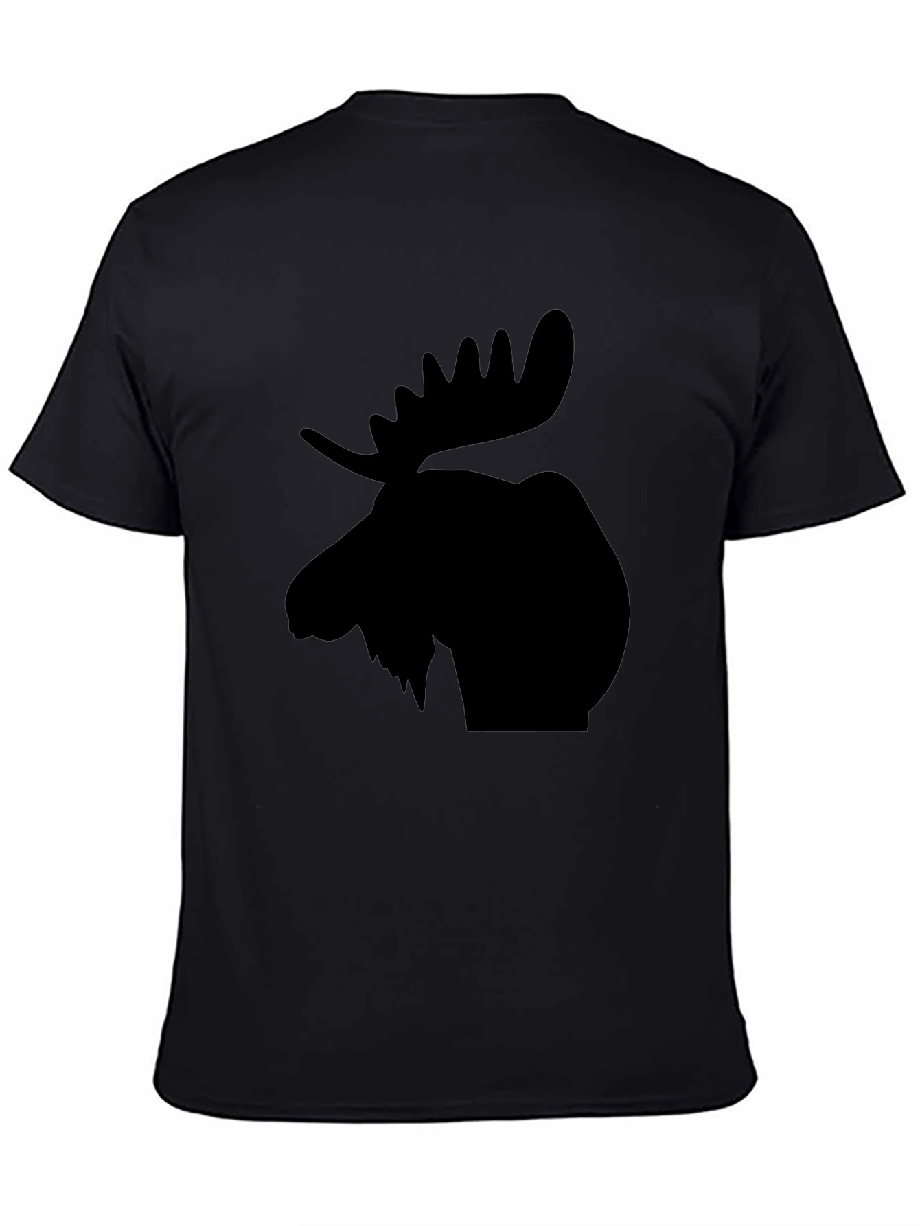 Moose Silhouette Graphic Tee - Black Casual T-Shirt