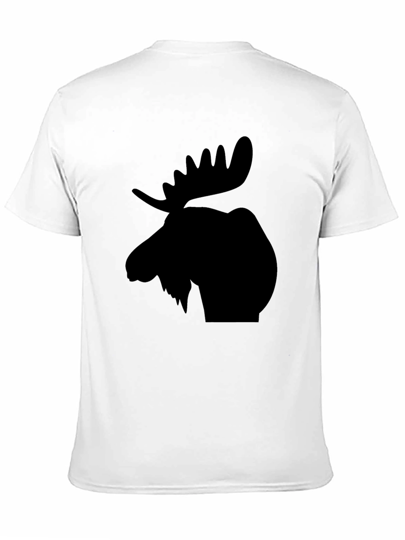 Moose Silhouette Graphic Tee - Black Casual T-Shirt