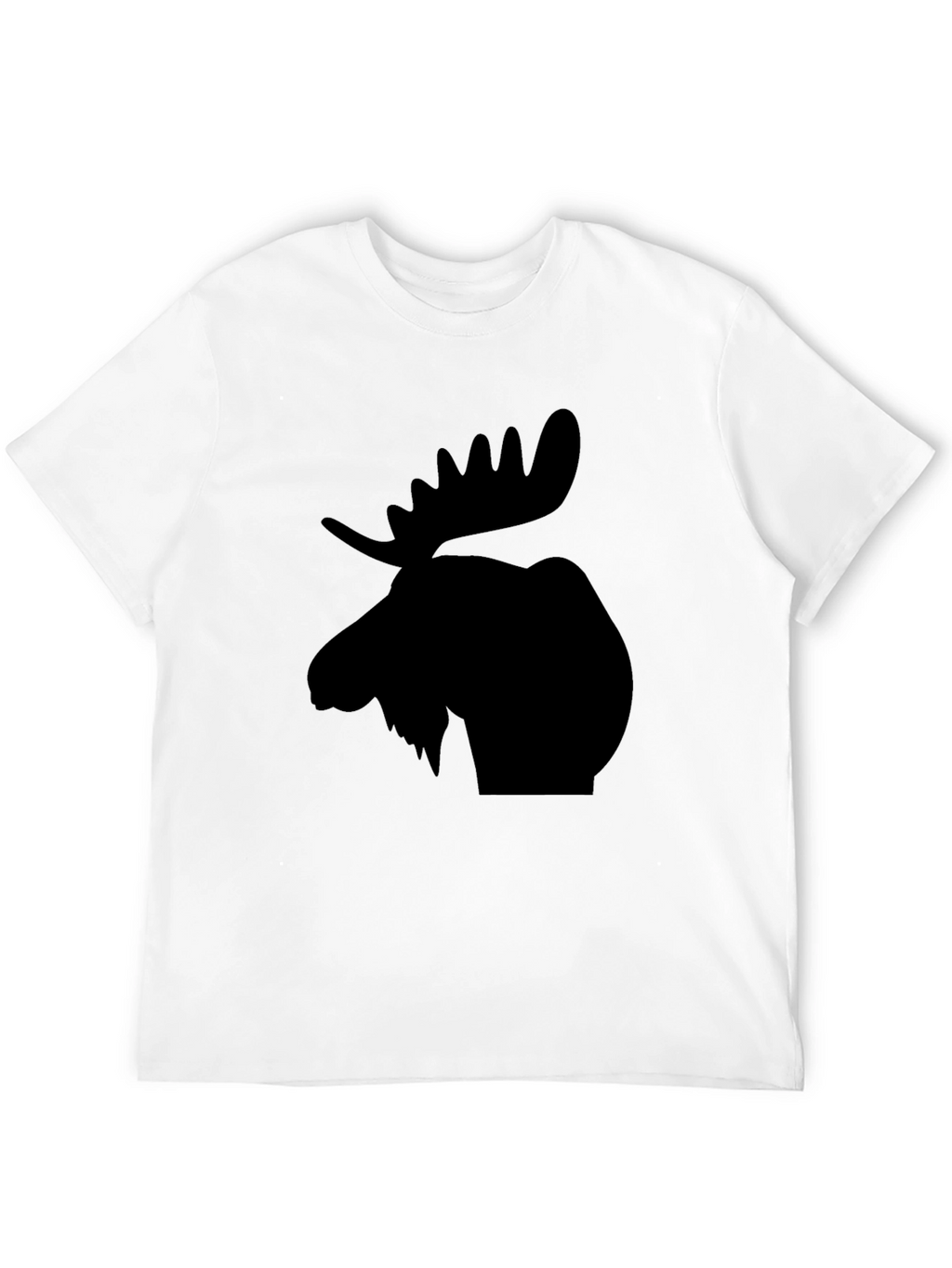 Moose Silhouette Graphic Tee - Black Casual T-Shirt
