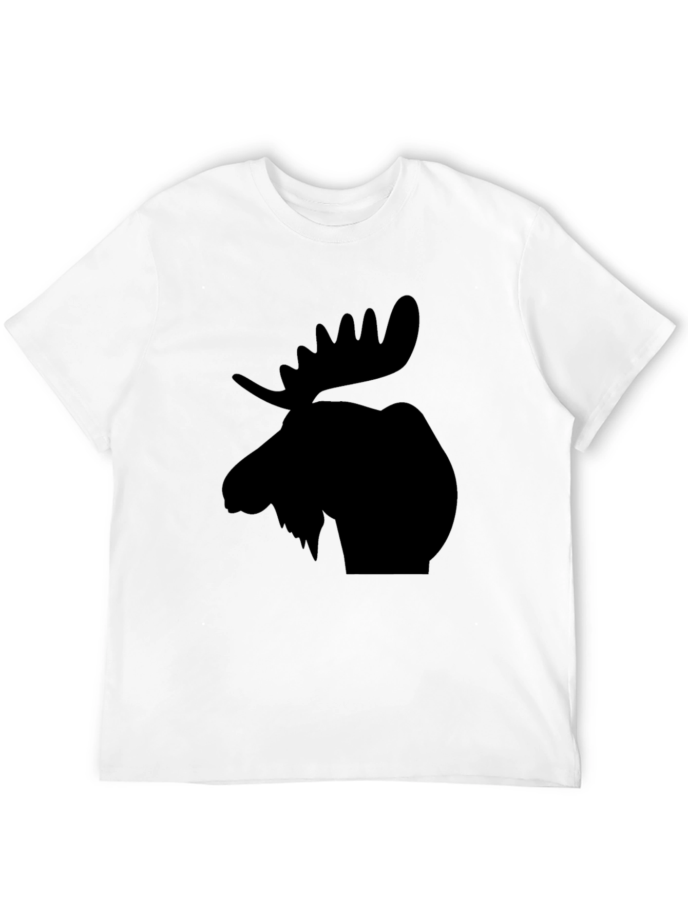 Moose Silhouette Graphic Tee - Black Casual T-Shirt