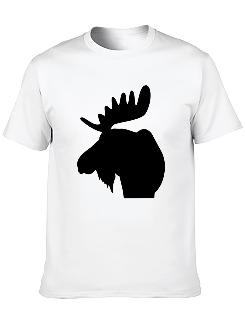 Moose Silhouette Graphic Tee - Black Casual T-Shirt