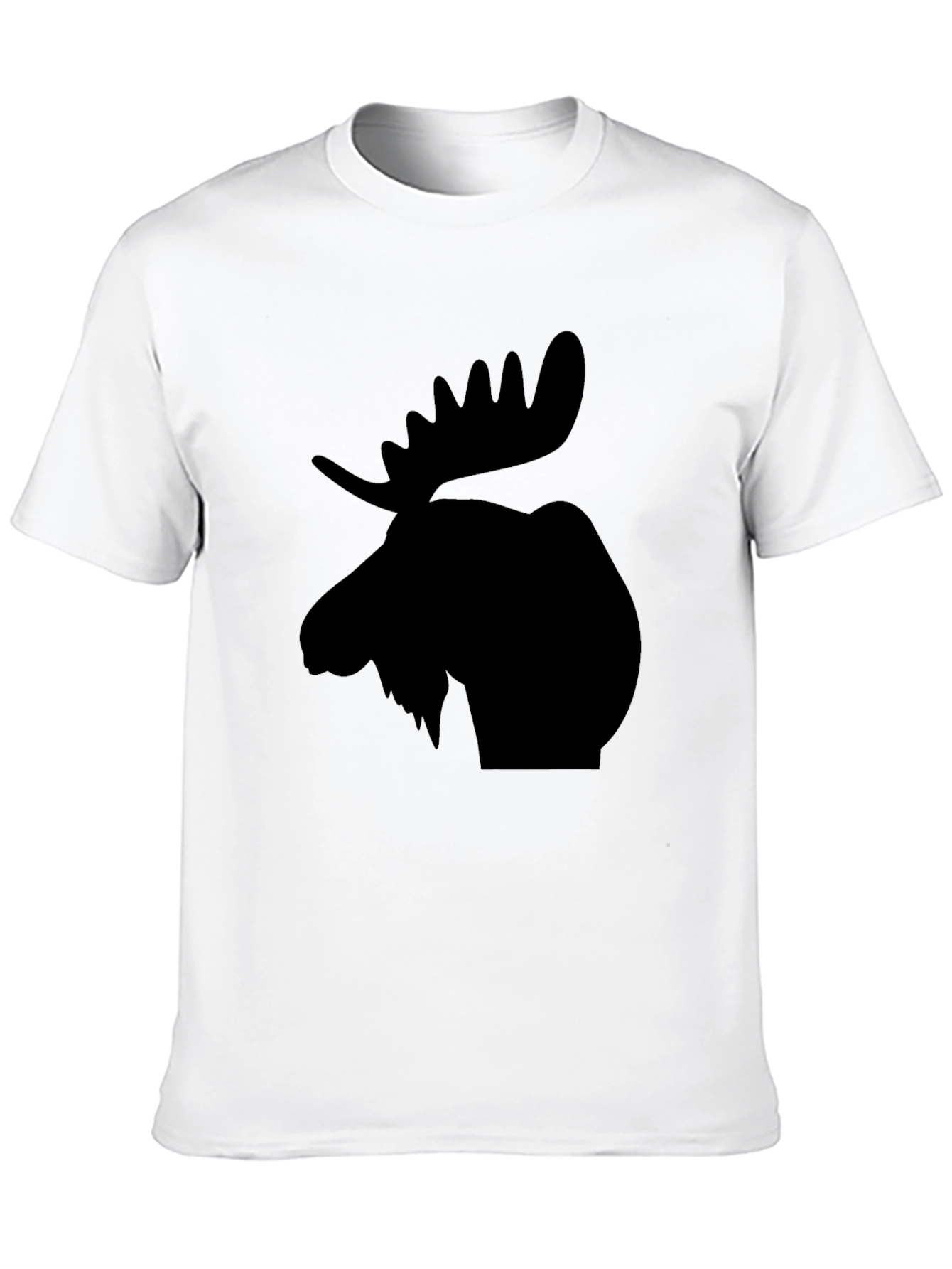 Moose Silhouette Graphic Tee - Black Casual T-Shirt