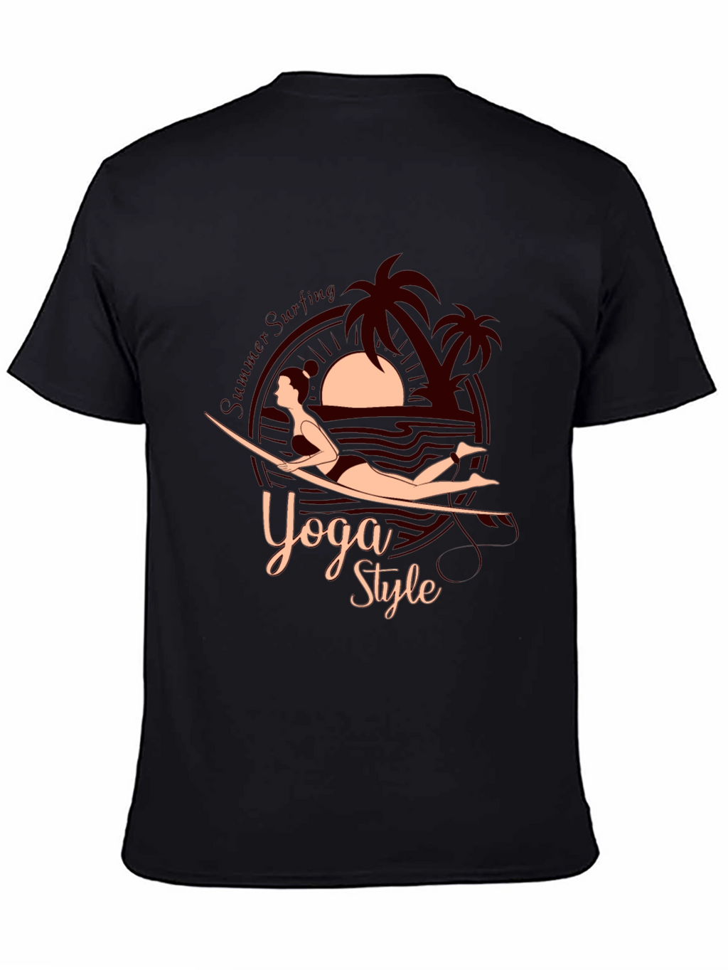 Yoga Style Summer Surfing Graphic Tee