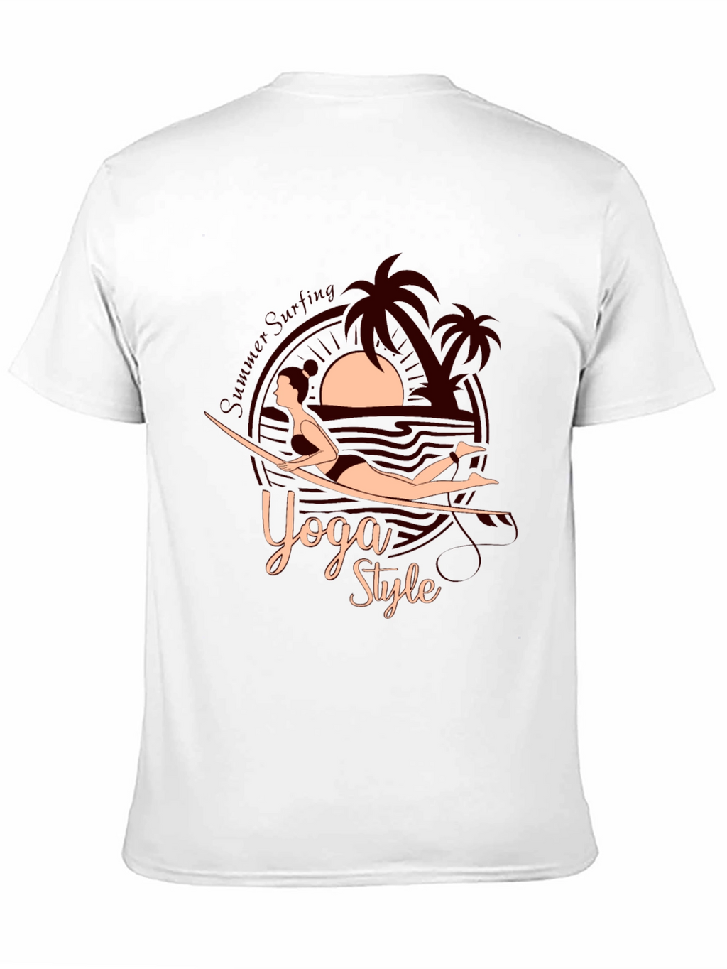 Yoga Style Summer Surfing Graphic Tee