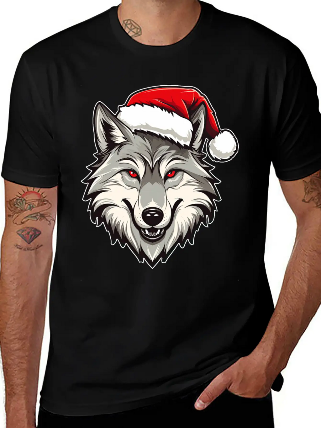 Wolf Christmas Stylish Everyday T-Shirt – Unisex Basic Cotton Tee