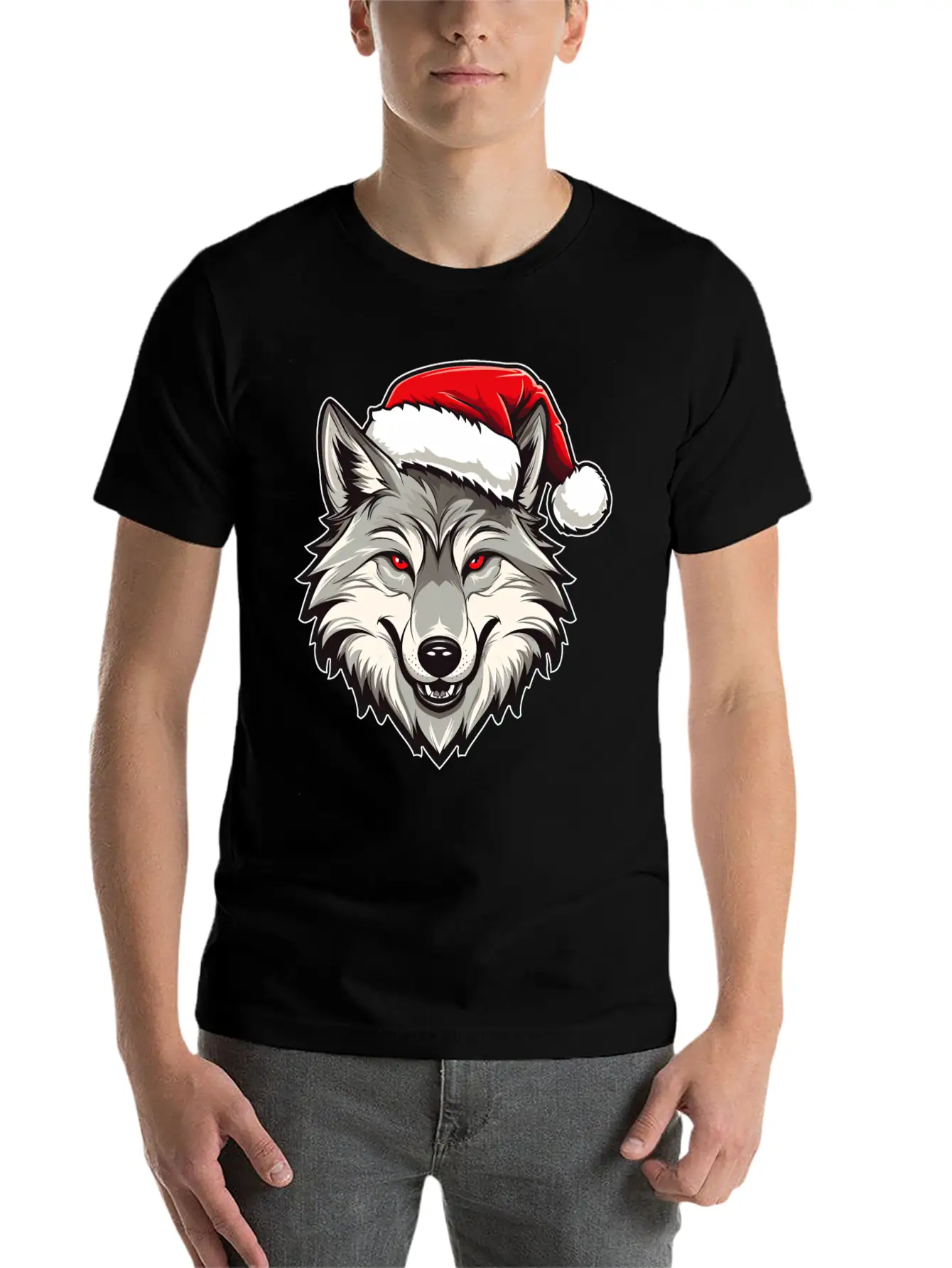 Wolf Christmas Stylish Everyday T-Shirt – Unisex Basic Cotton Tee